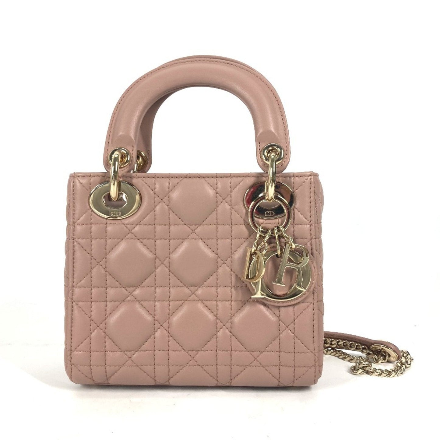 Christian Dior Pink Beige Leather Handbag Shoulder Bag ()