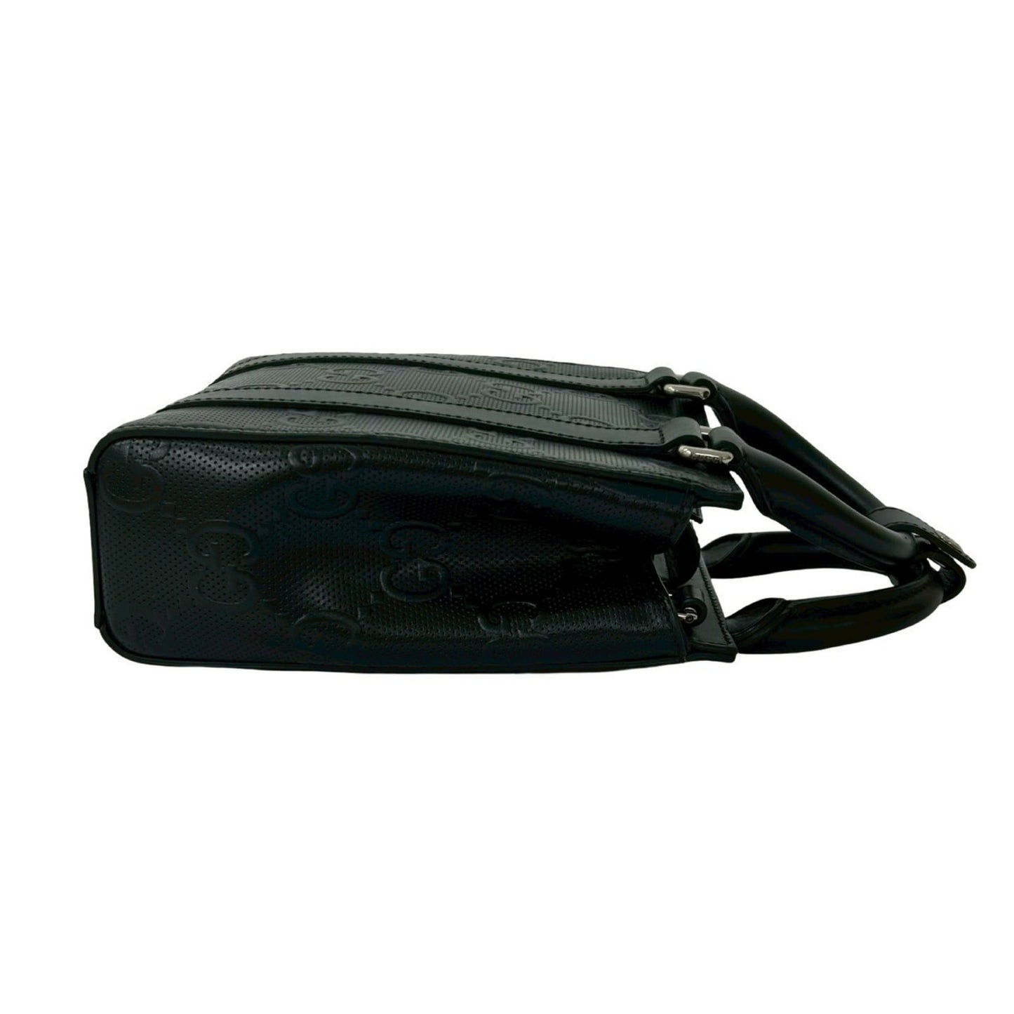 Gucci Black Leather Handbag Shoulder Bag Tote Bag ( )