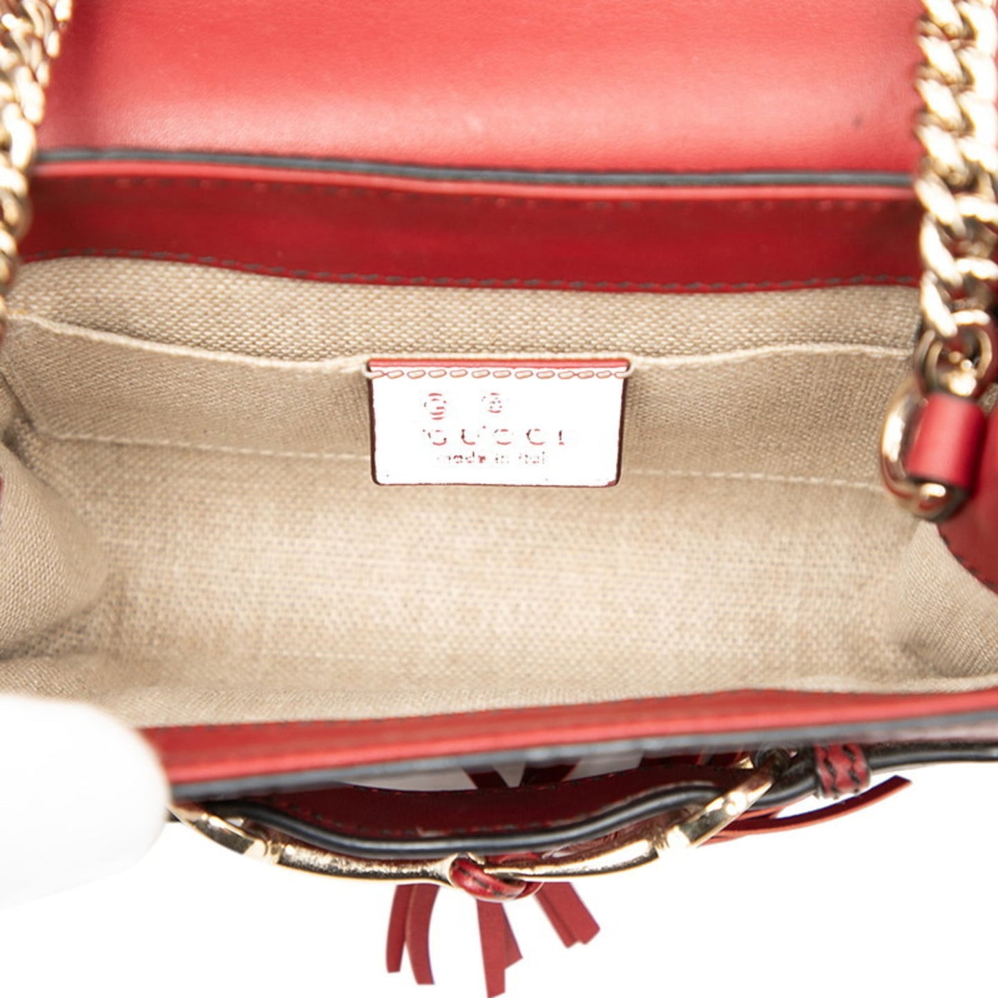 Gucci Red Color Wine Leather Shoulder Bag ( )