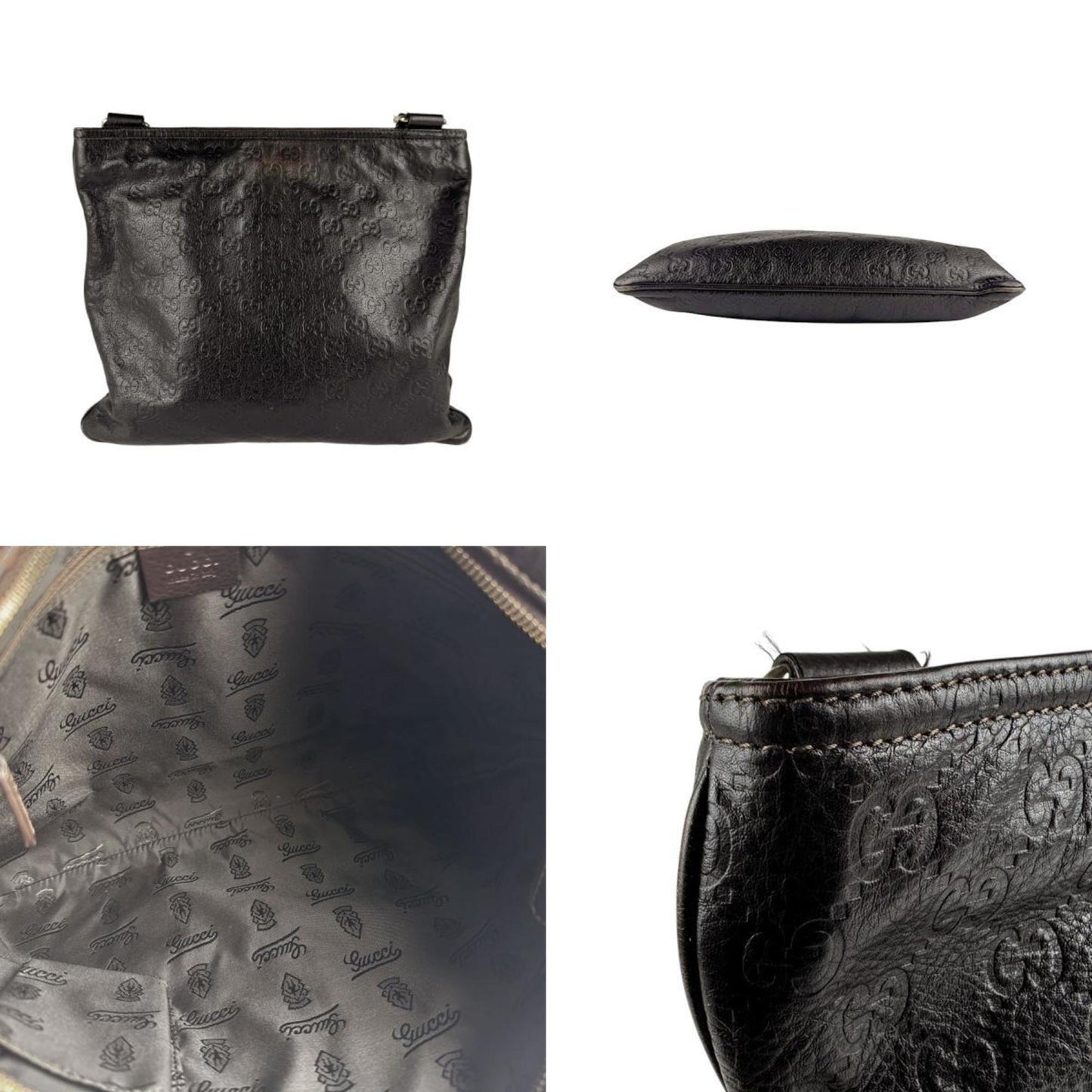 Gucci Dark Brown Leather Shoulder Bag ( )
