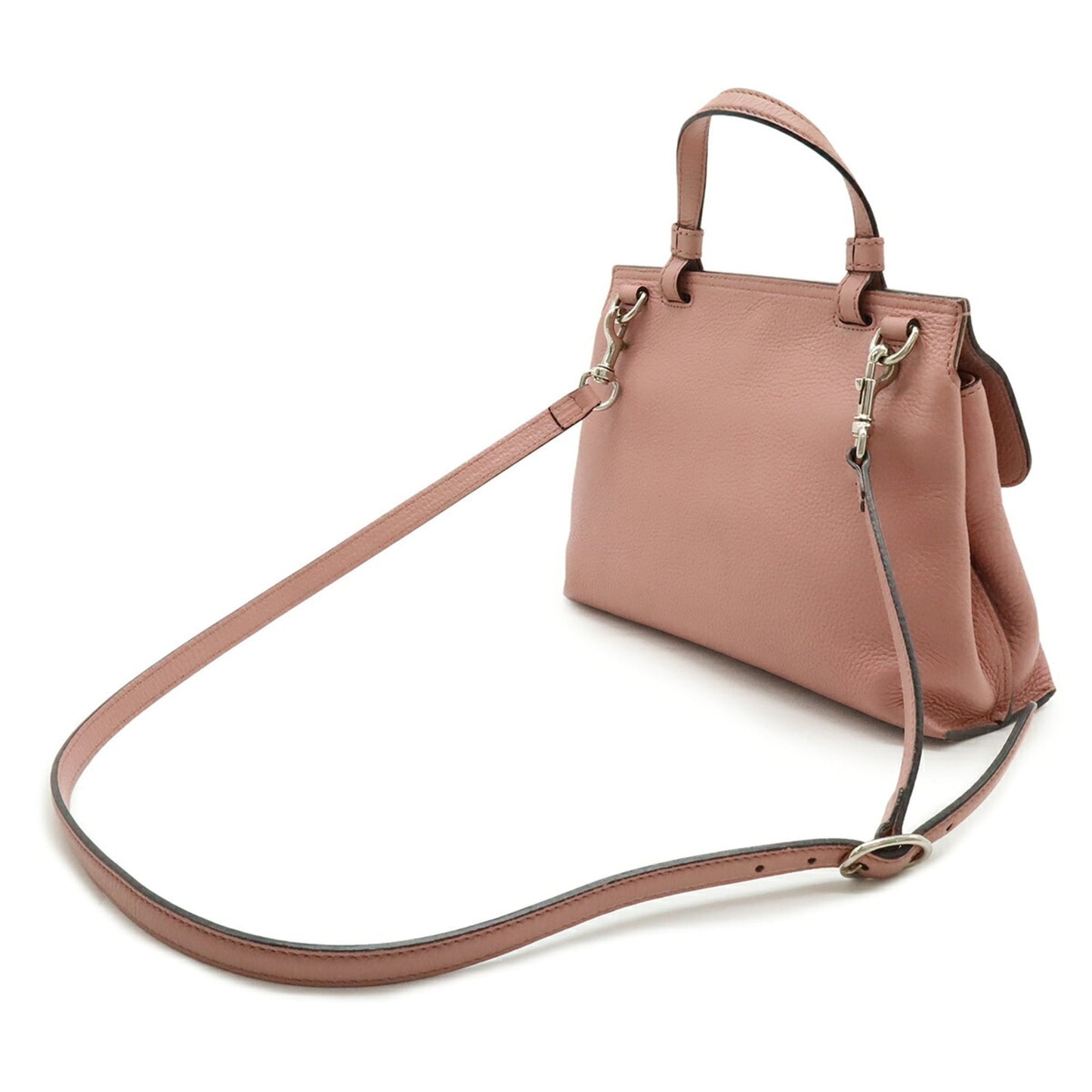 Gucci Pink Bamboo Leather Handbag Shoulder Bag ( )