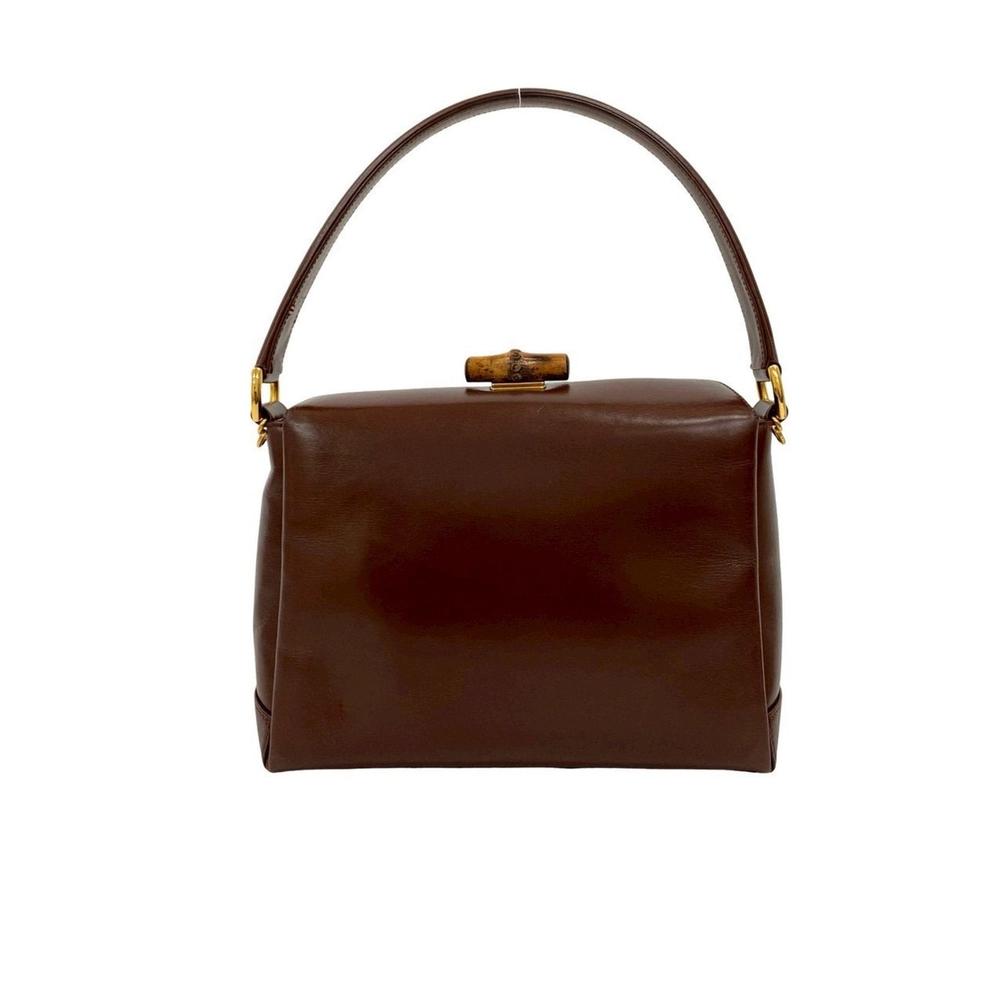 Gucci Brown Bamboo Leather Handbag Shoulder Bag ( )