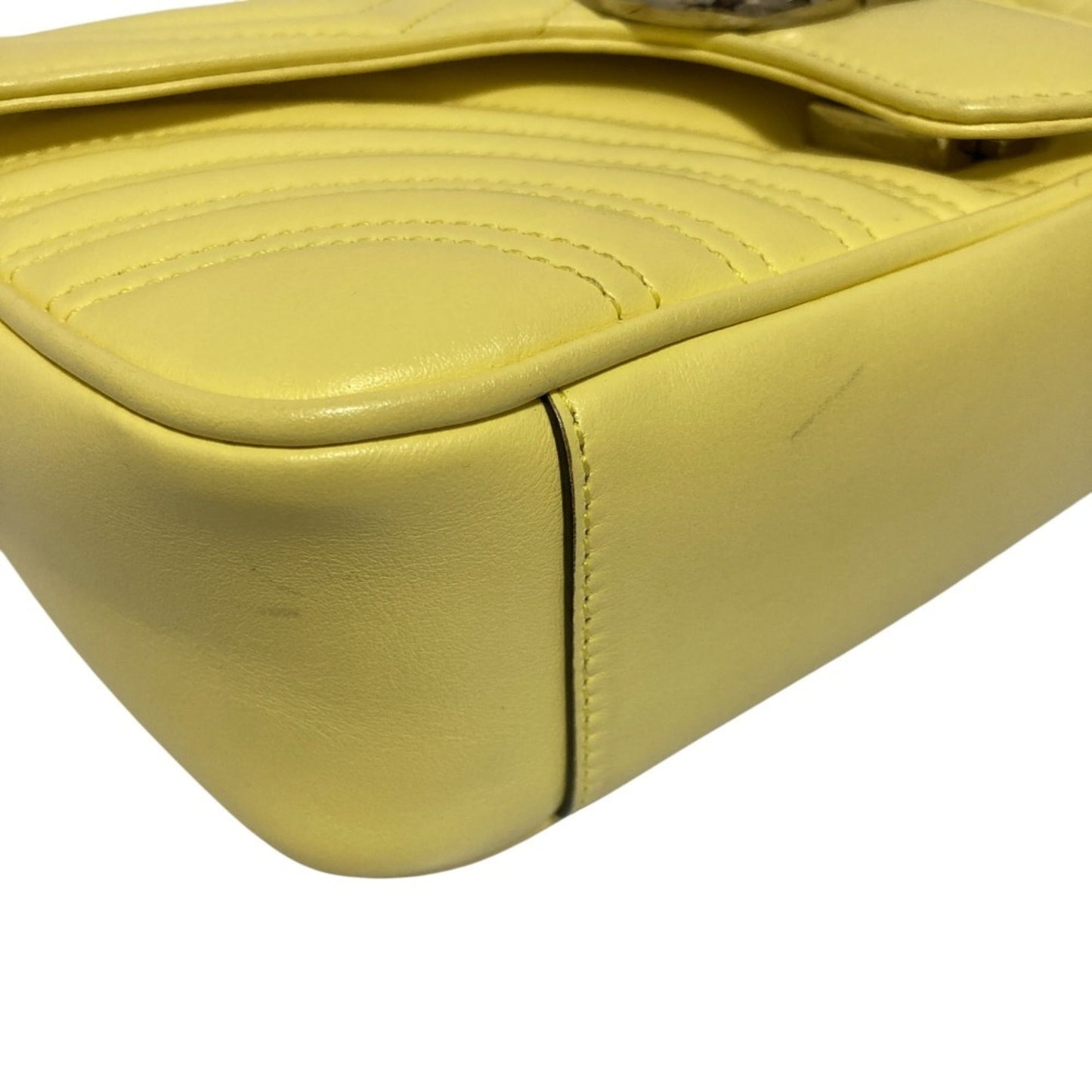 Gucci Yellow Quilting Leather Shoulder Bag ( )