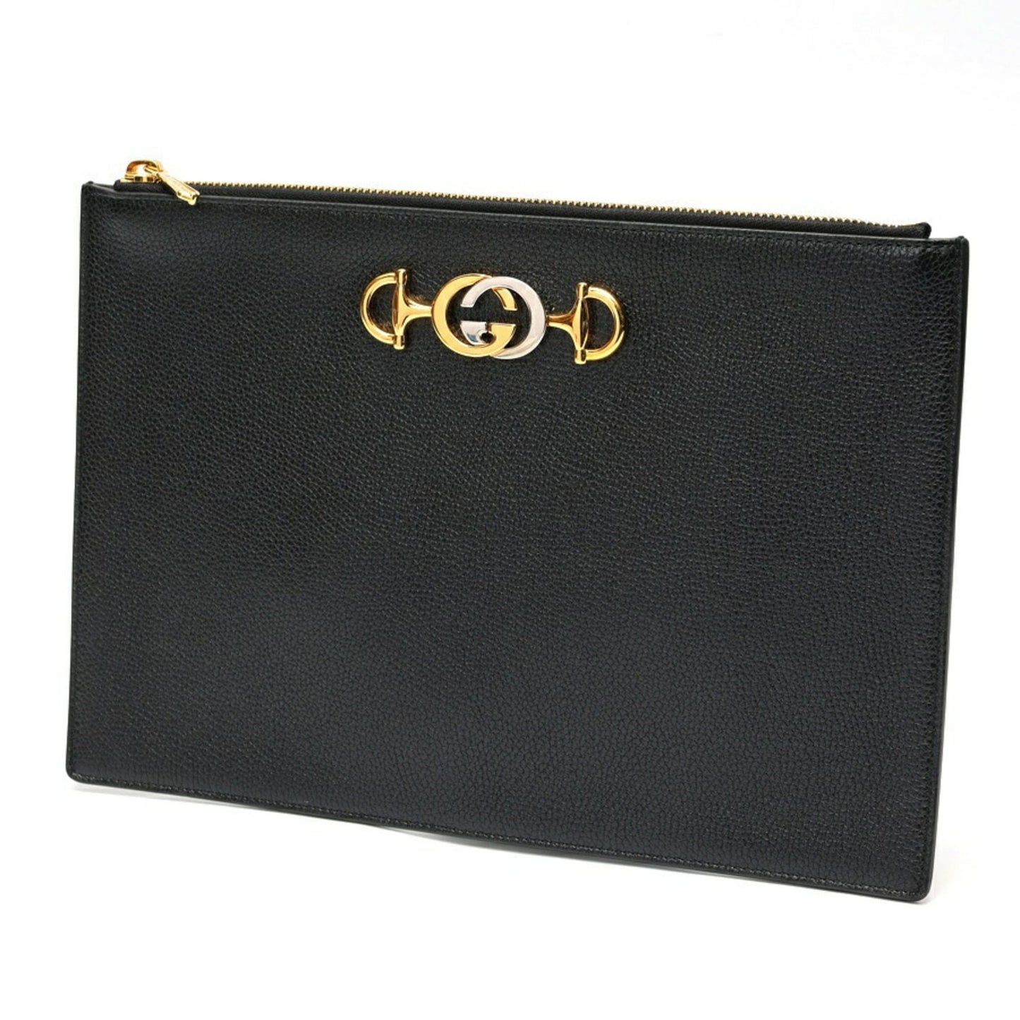 Gucci Black Leather Clutch Bag Pouch ( )