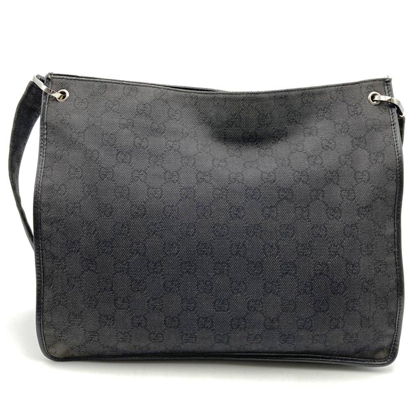 Gucci Black Denim Leather Shoulder Bag ( )