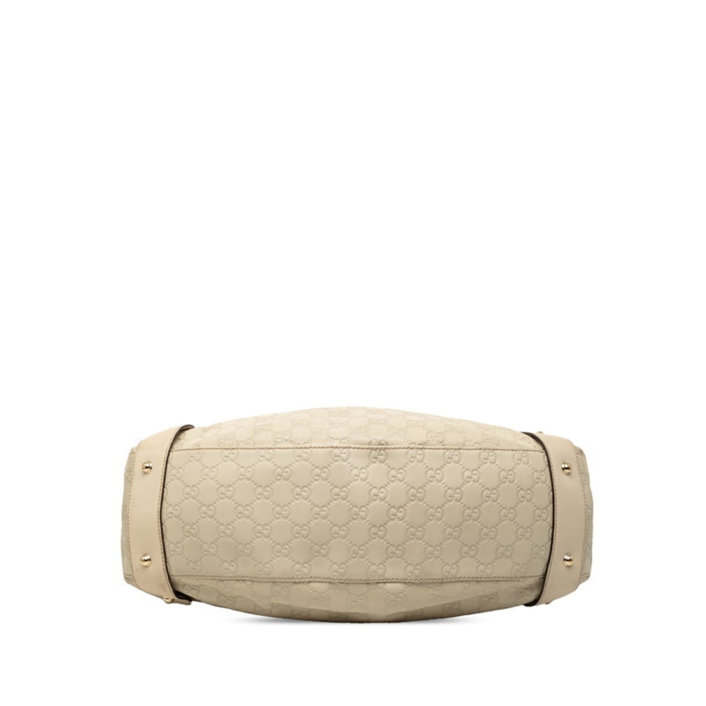 Gucci Beige Ivory Straw Leather Handbag Tote Bag ( )