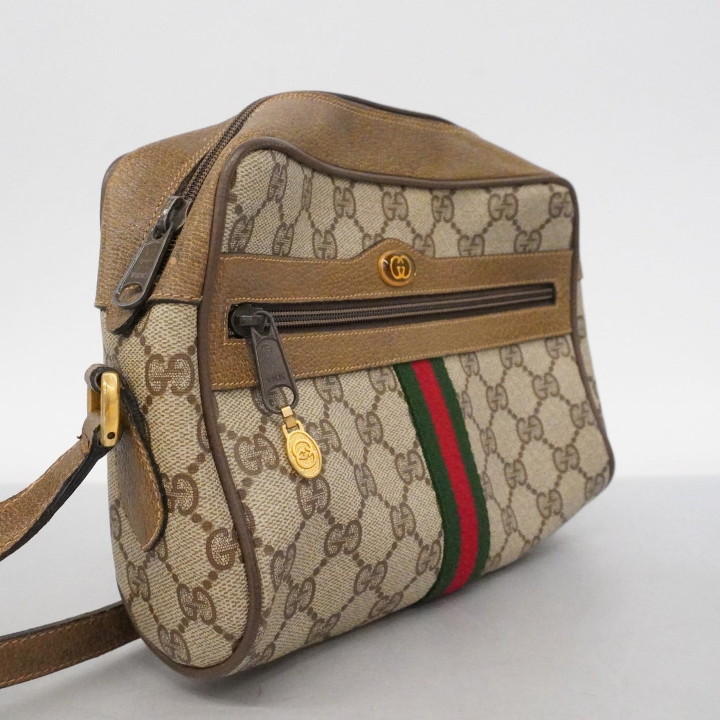 Gucci Brown Canvas Shoulder Bag ( )