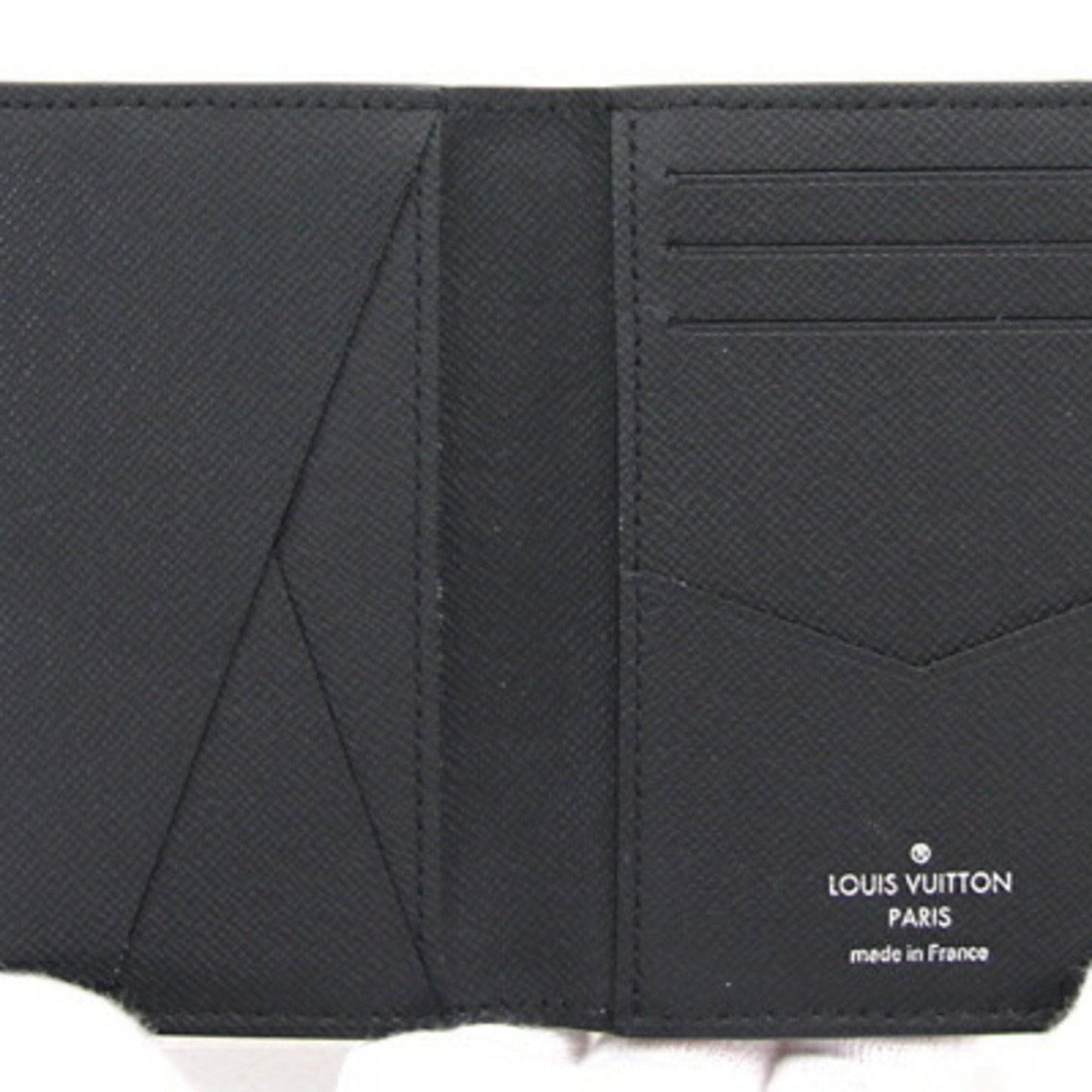 LOUIS VUITTON Card Case Taiga Organizer de Poche Noir Pass Business Holder Men's