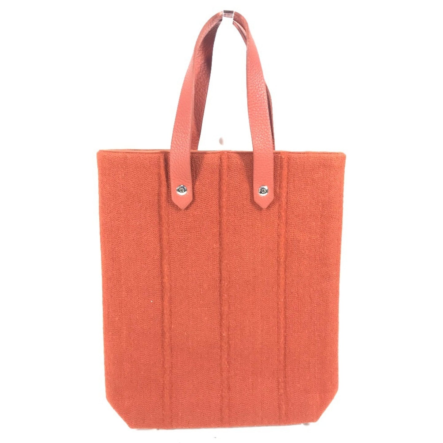 Hermes Orange Wool Leather Handbag Tote Bag ( )