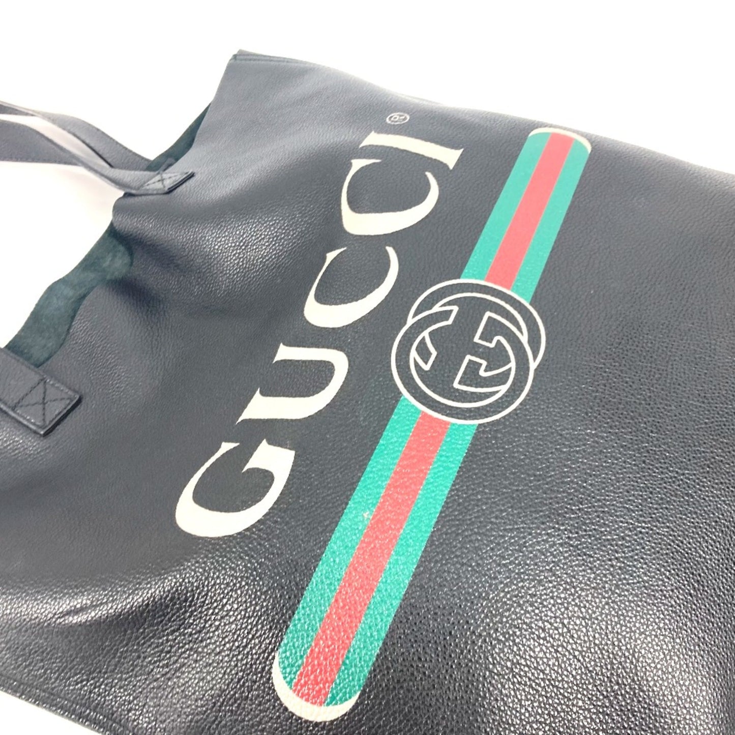 Gucci Black Leather Tote Bag ( )