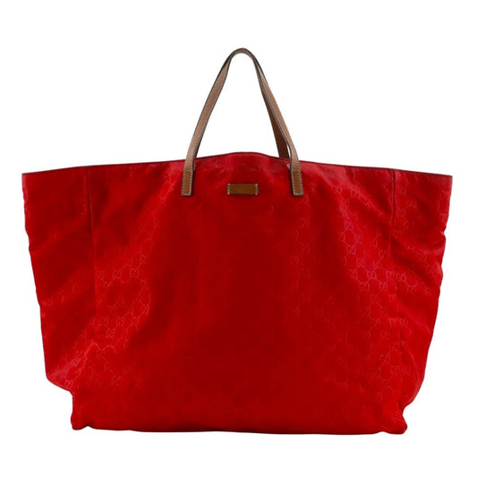 Gucci Red Color Nylon Boston Bag Handbag ( )