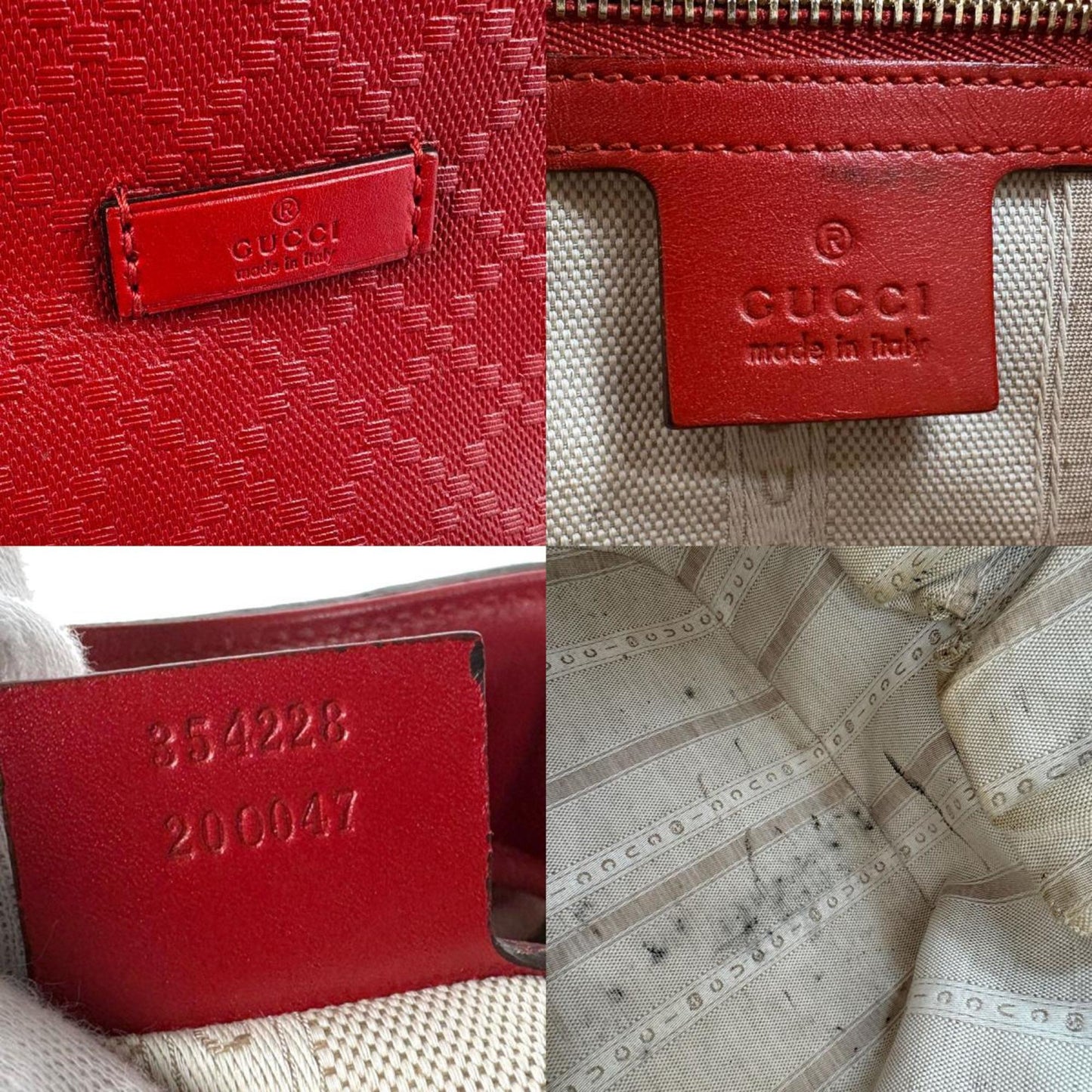 Gucci Red Color Leather Shoulder Bag ( )