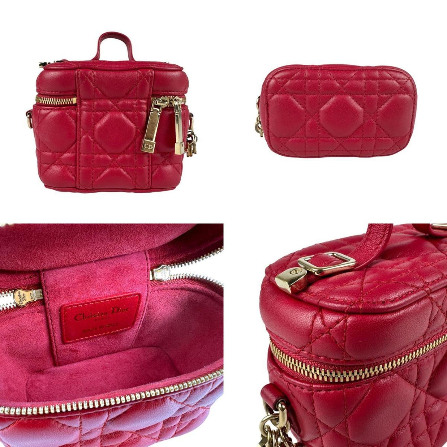 Christian Dior Red Color Leather Shoulder Bag ()