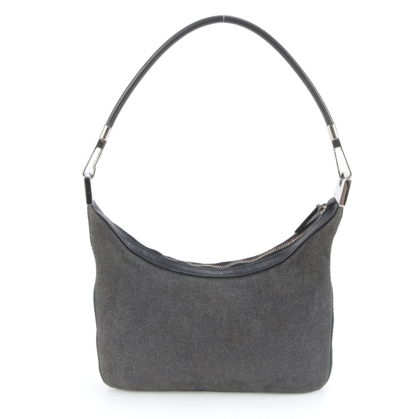 Gucci Black Leather Canvas Shoulder Bag ( )