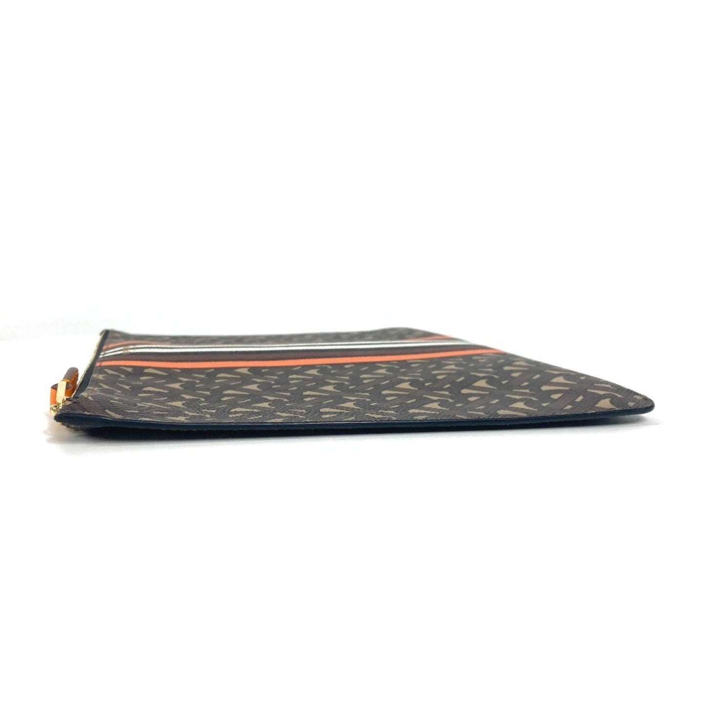 Burberry Brown Orange Leather Clutch Bag Pouch ( )