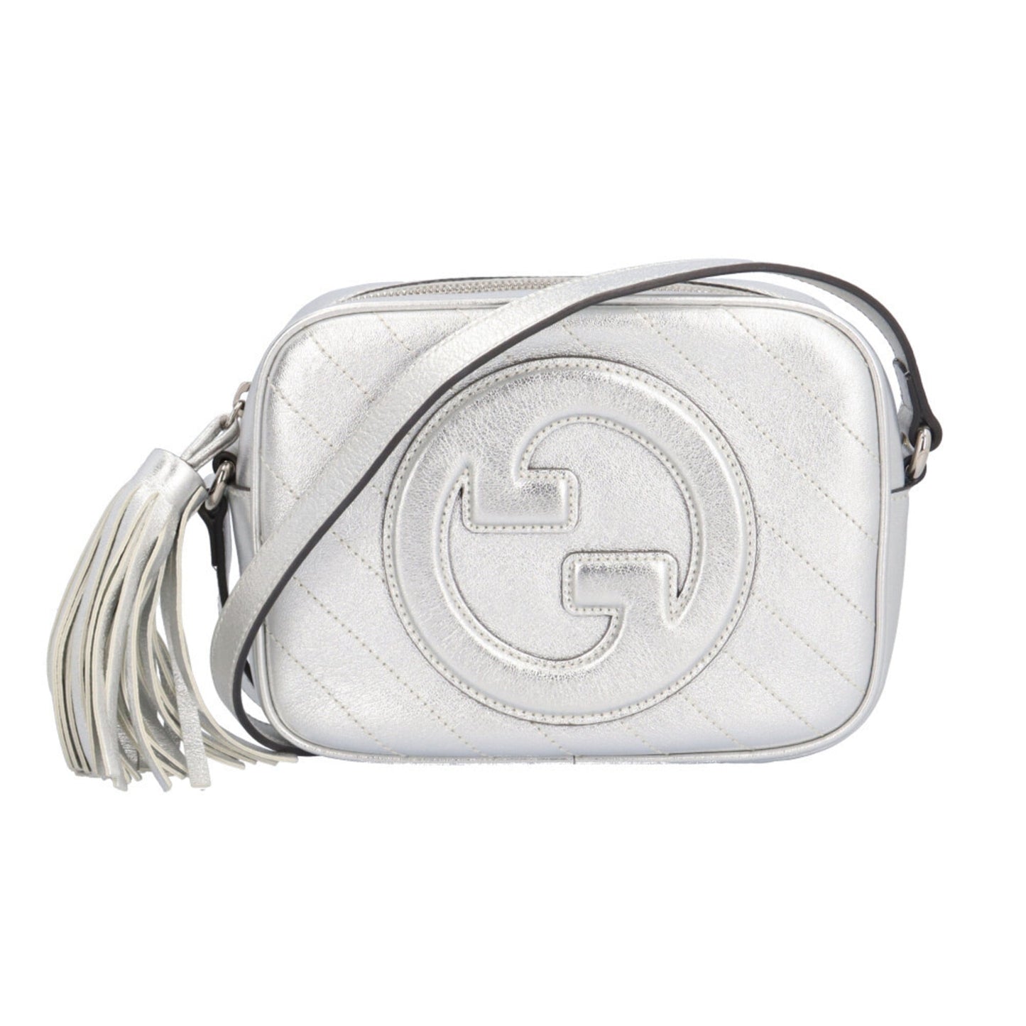 Gucci Silver Leather Shoulder Bag ( )