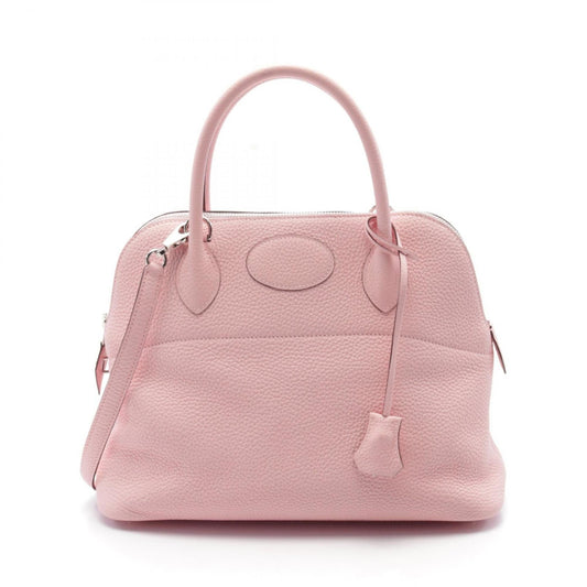 Hermes Pink Rose Sakura Taurillon Clemence Leather Handbag ( )
