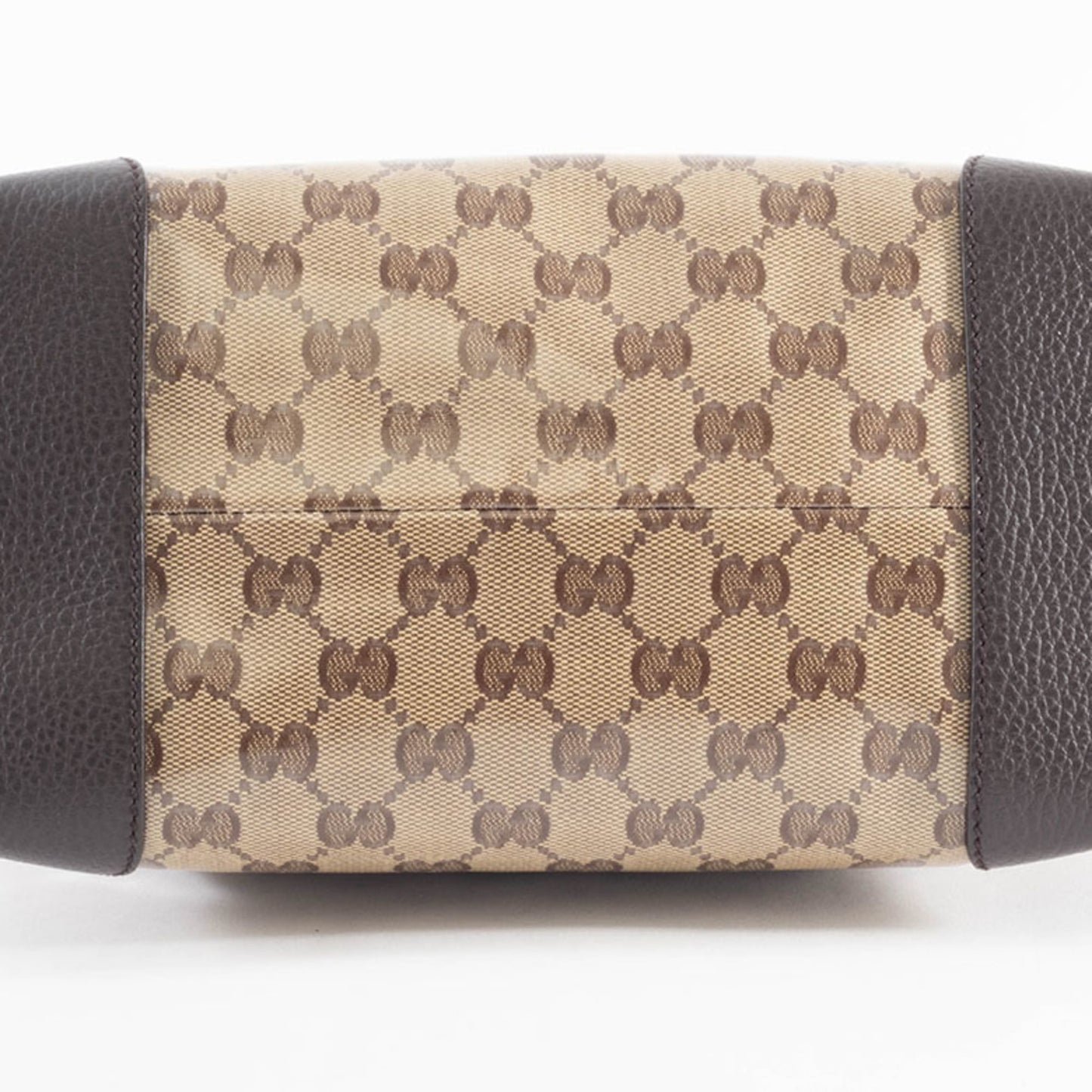 Gucci Beige Brown Pvc Canvas Leather Tote Bag ( )