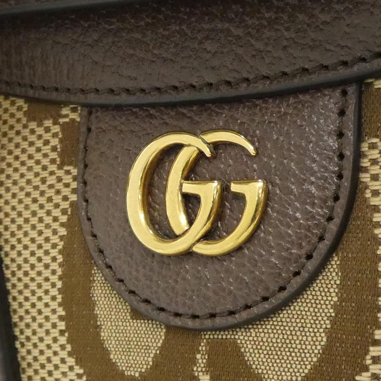 Gucci Gg Canvas Brown Camel Gg Canvas Leather Handbag ( )
