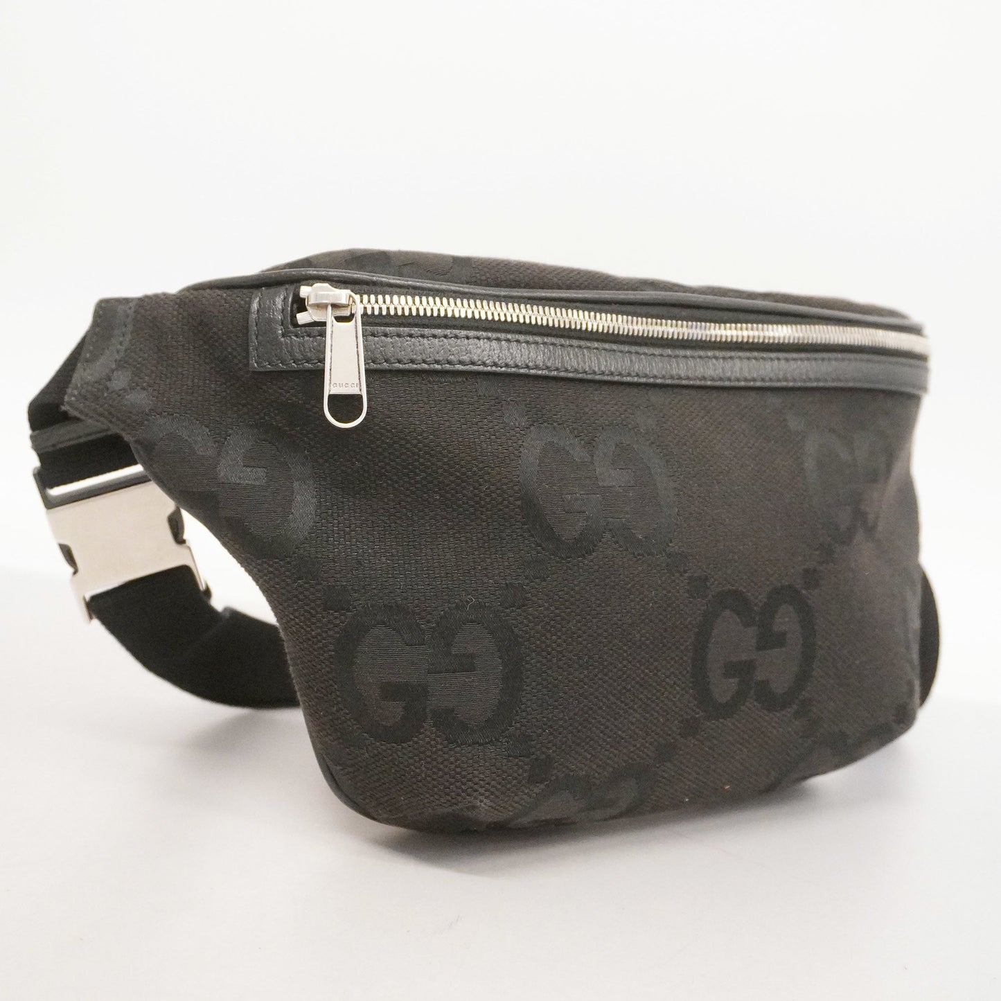 GUCCI Auth  Jumbo GG Jumbo GG 696031 Unisex Canvas Sling Bag Black