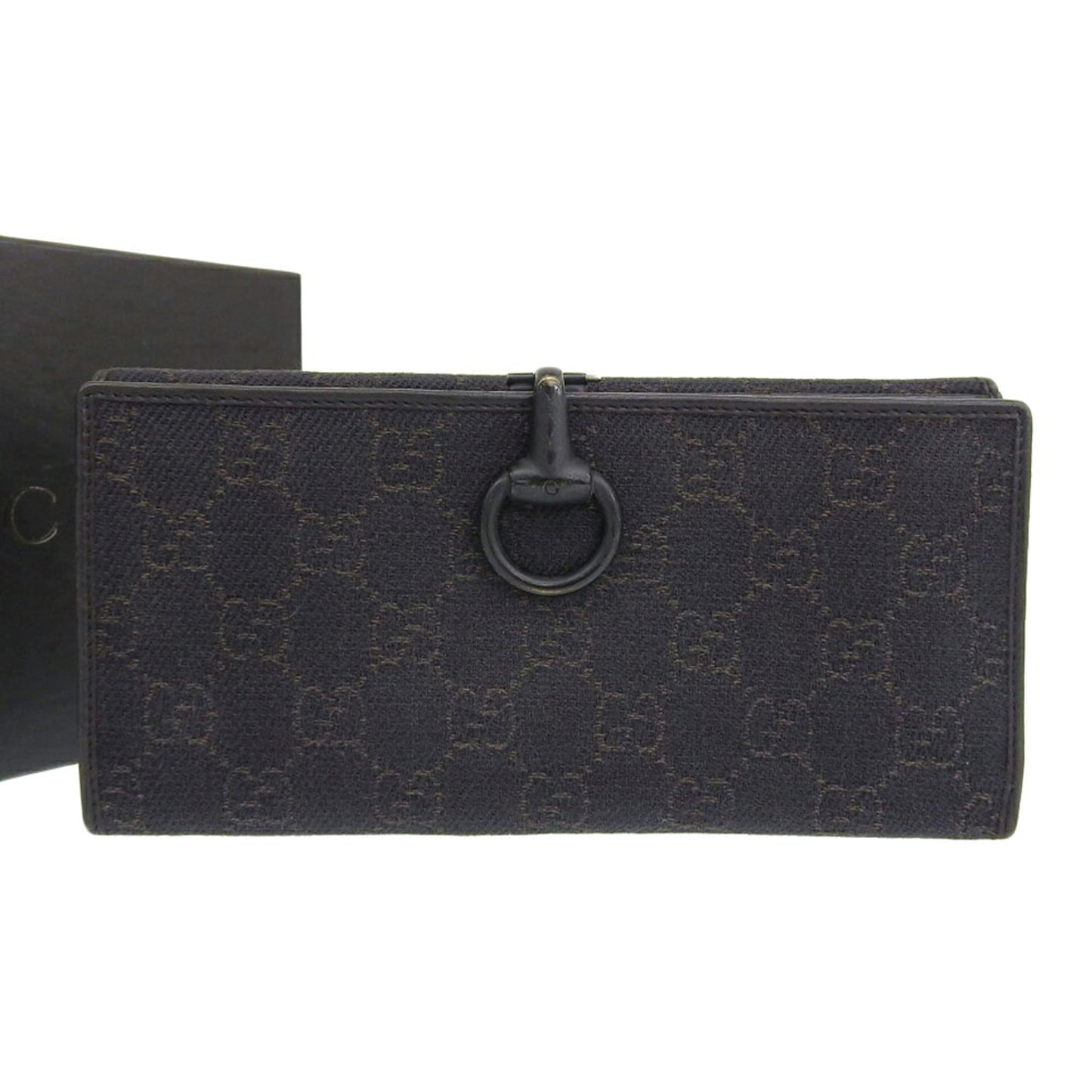 Gucci Black Gg Canvas Long Wallet (Bi-Fold) ( )