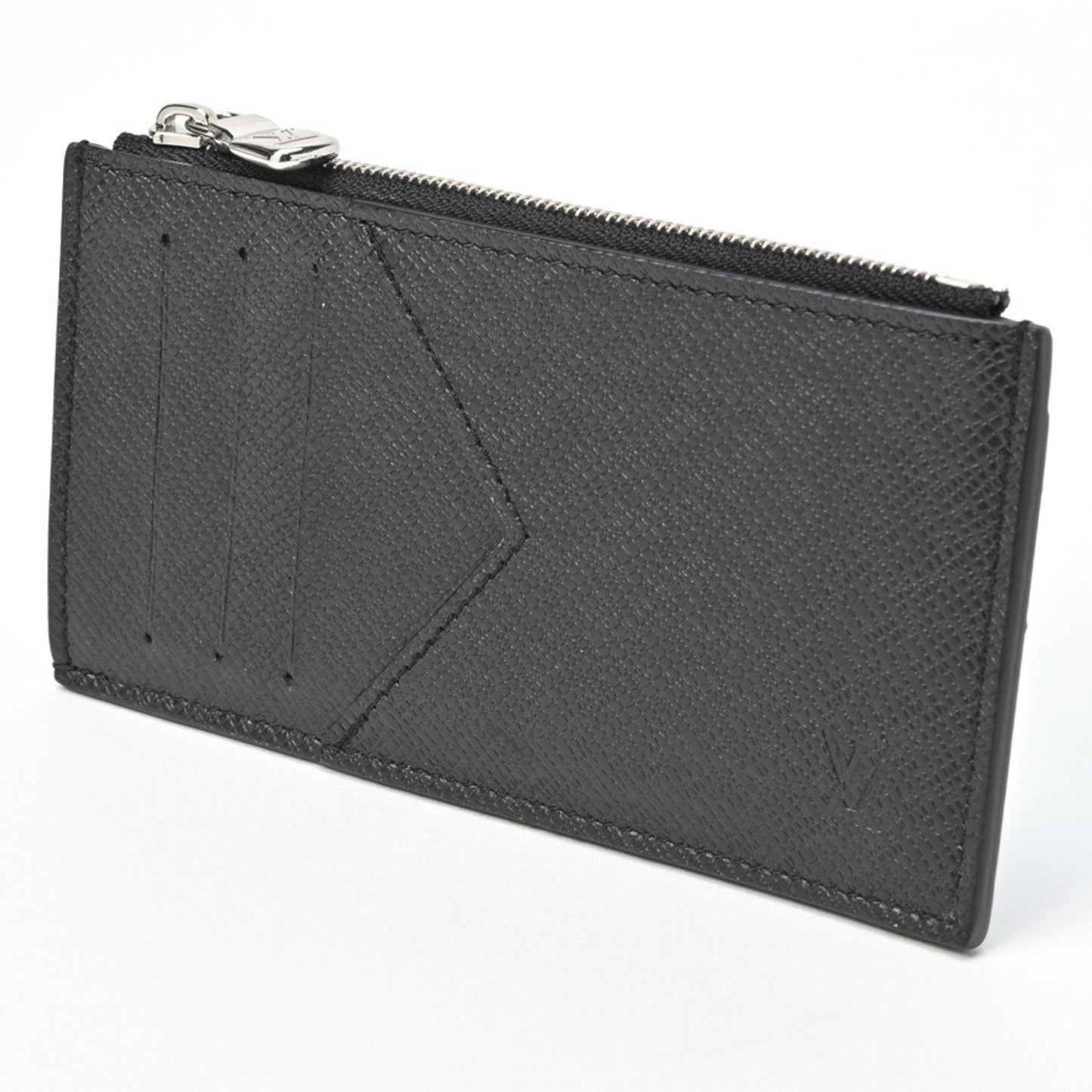 LOUIS VUITTON Coin Card Holder Zip Case M62914 Taiga Noir