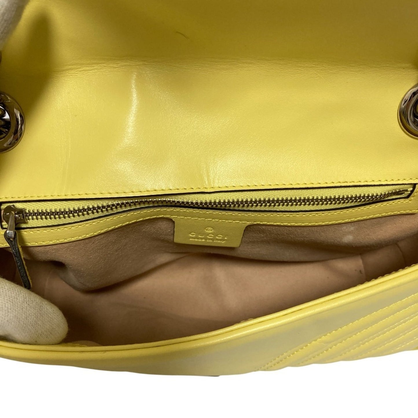 Gucci Yellow Quilting Leather Shoulder Bag ( )