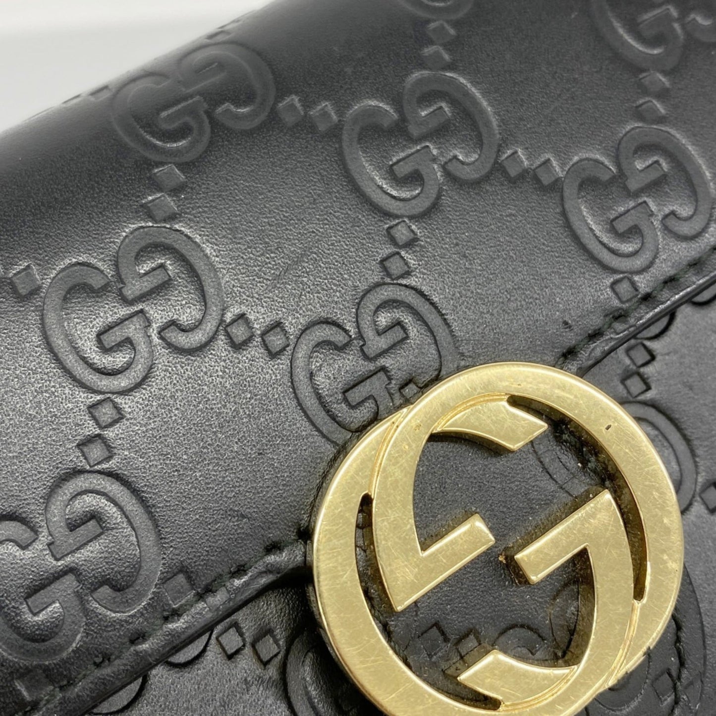 Gucci Black Leather Long Wallet (Bi-Fold) ( )