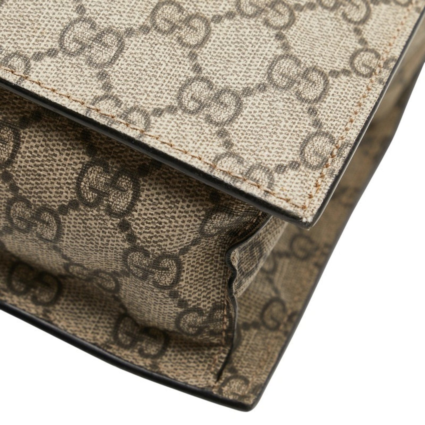 Gucci Beige Black Pvc Leather Shoulder Bag Tote Bag ( )