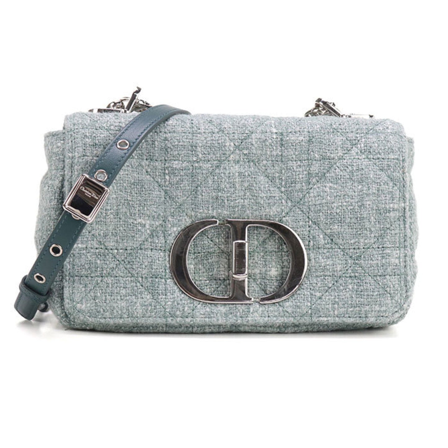 Christian Dior Green Tweed Shoulder Bag ()