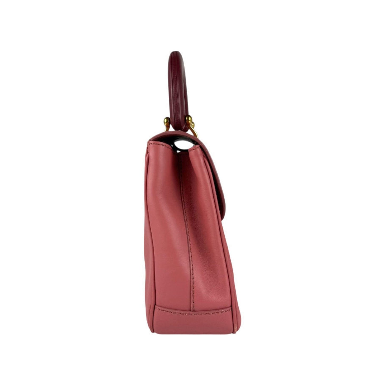 Burberry Burgundy Pink Leather Handbag Shoulder Bag ( )