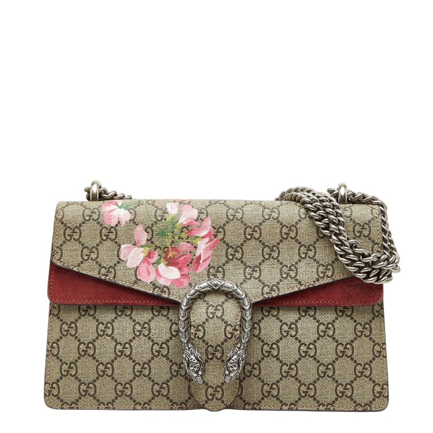 Gucci Beige Red Color Pvc Suede Shoulder Bag ( )