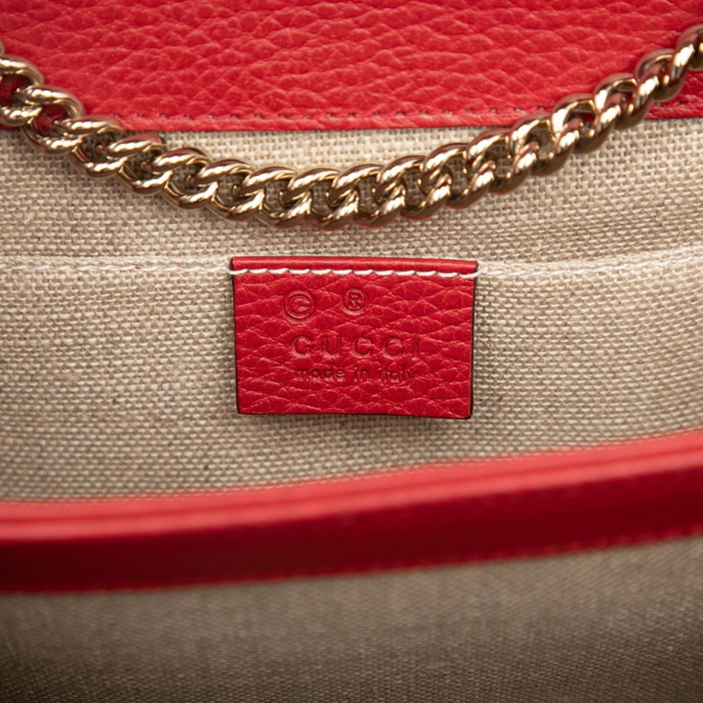 Gucci Red Color Leather Shoulder Bag ( )