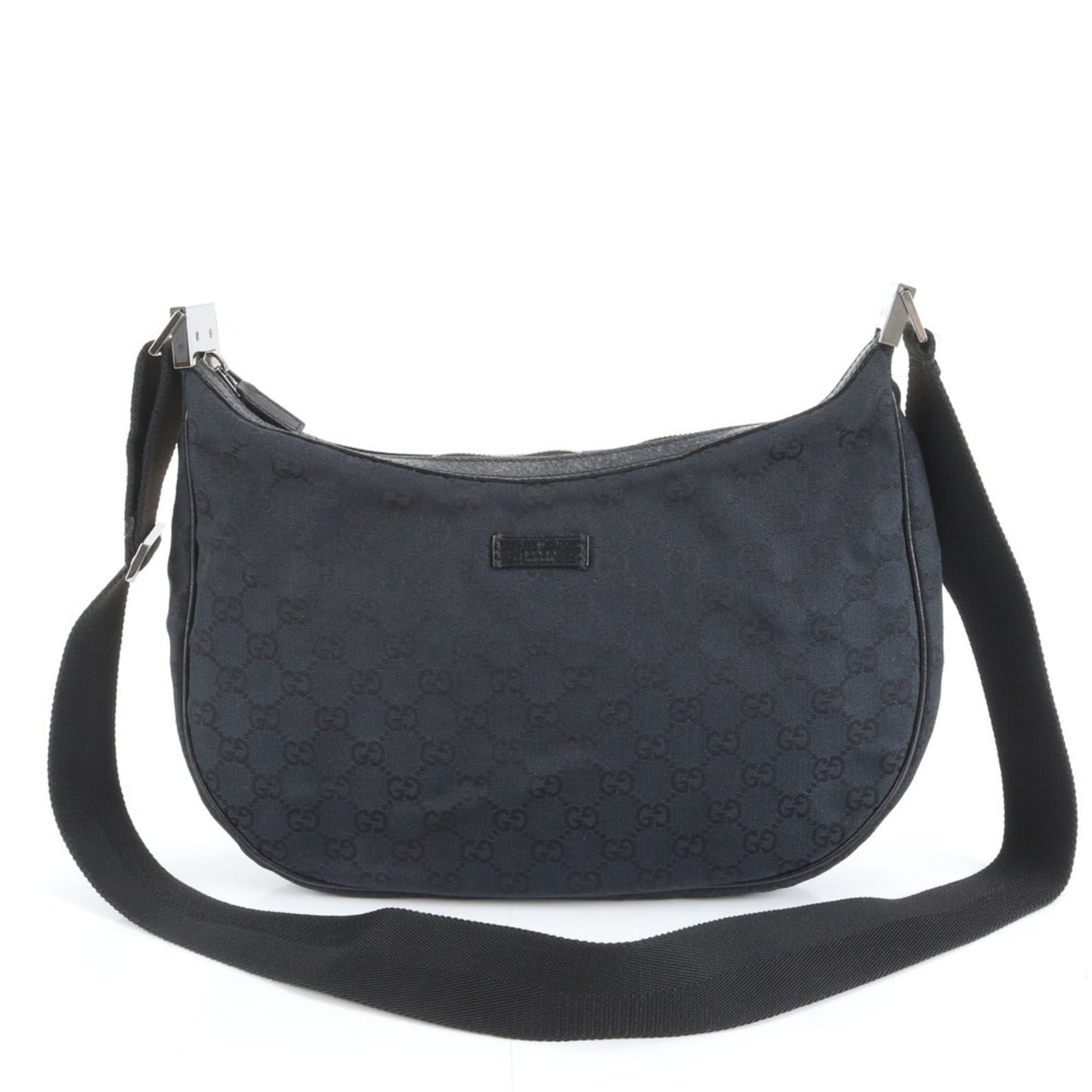 Gucci Black Leather Canvas Shoulder Bag ( )