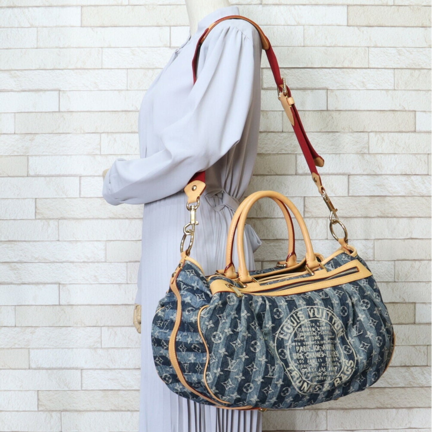 LOUIS VUITTON Cavalier GM Monogram Shoulder Bag Blue Ladies