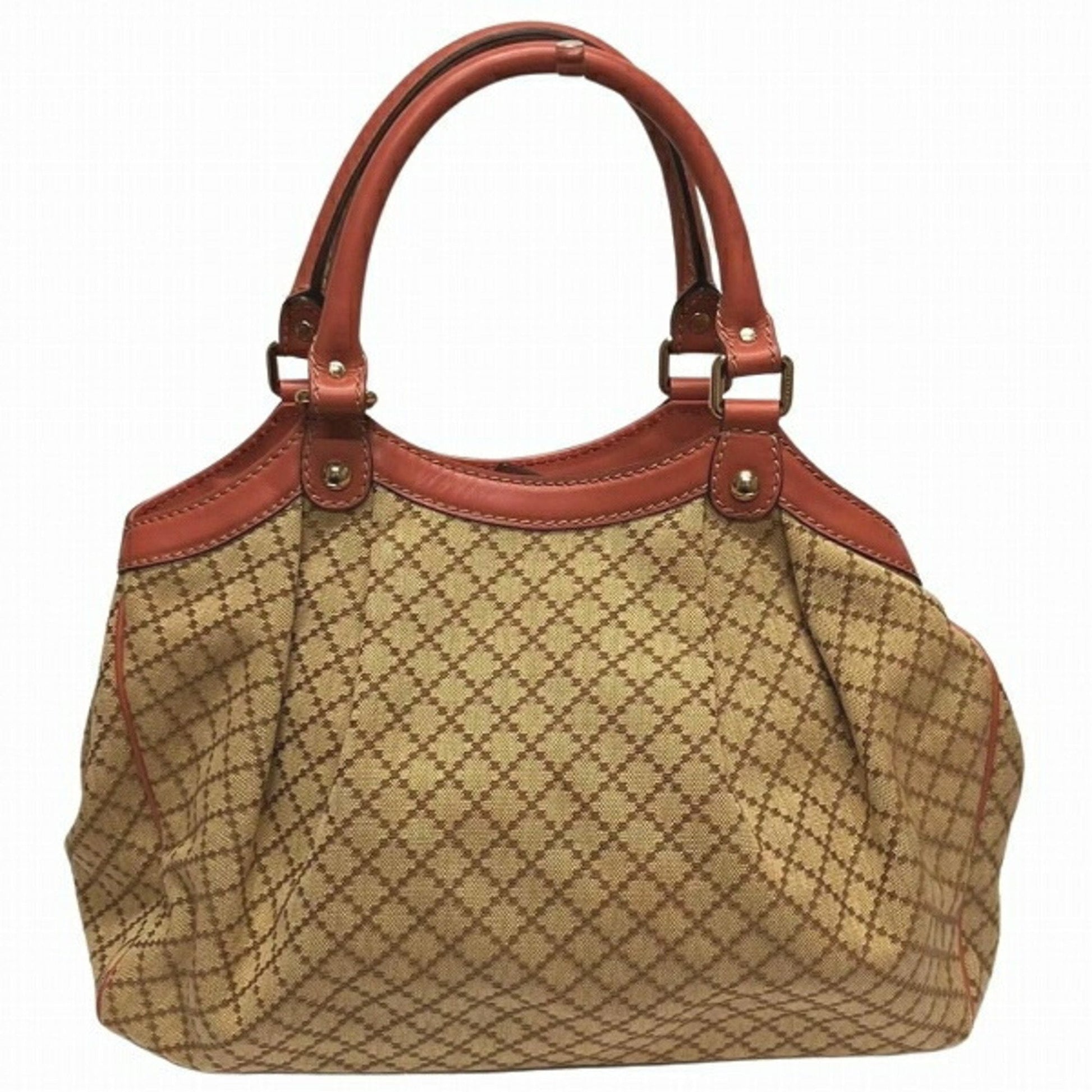 Gucci Leather Canvas Handbag