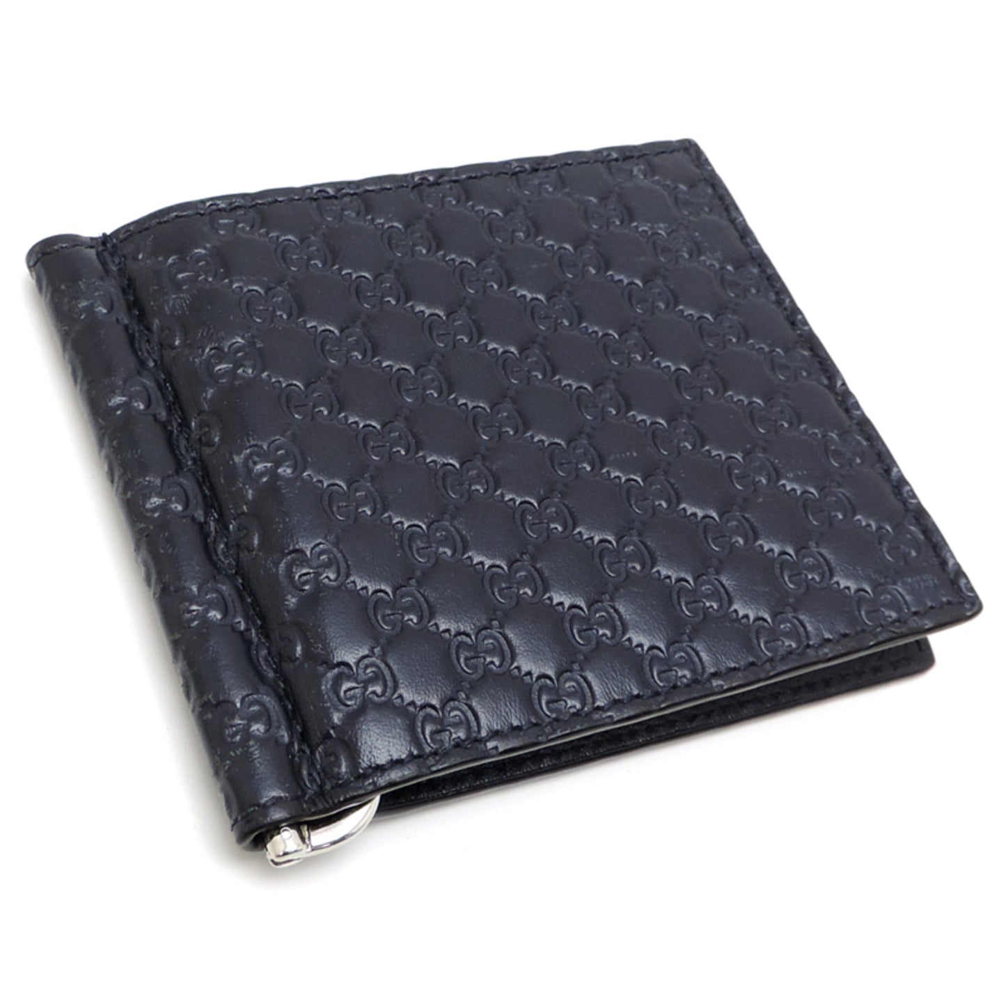 Gucci Guccissima Navy Leather Money Clip ( )