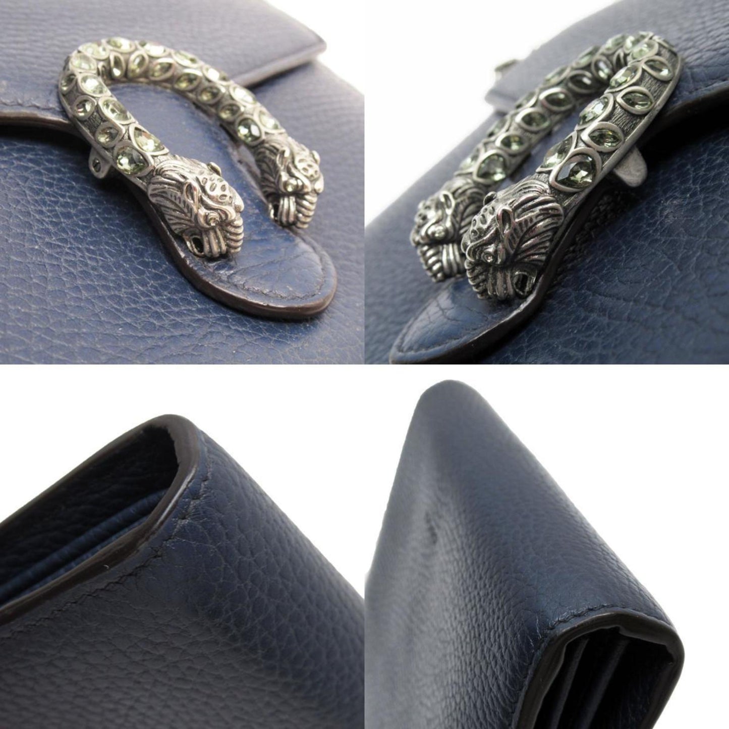 Gucci Navy Leather Coin Purse/Coin Case ( )