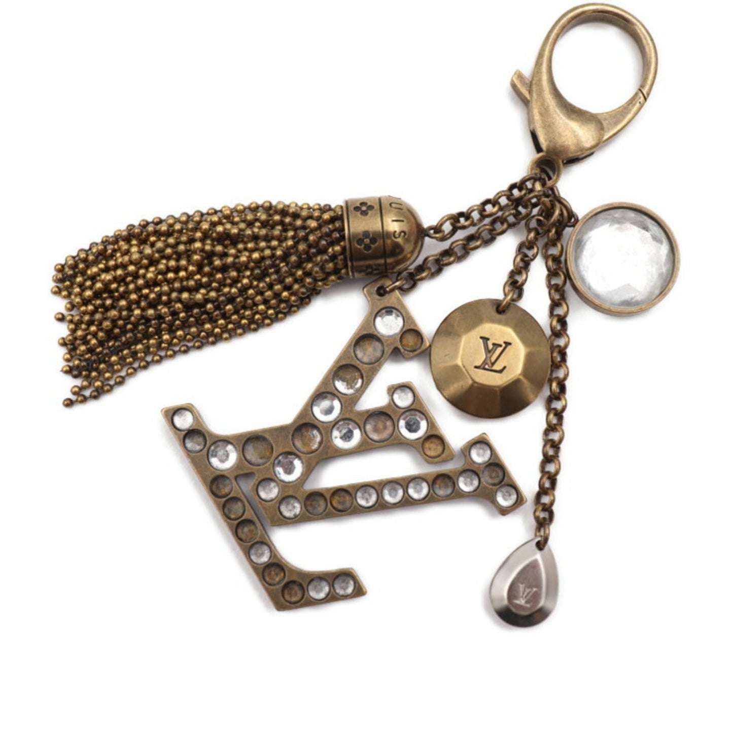 LOUIS VUITTON bijou sack calypse key holder M65724 metal rhinestone   gold LV logo