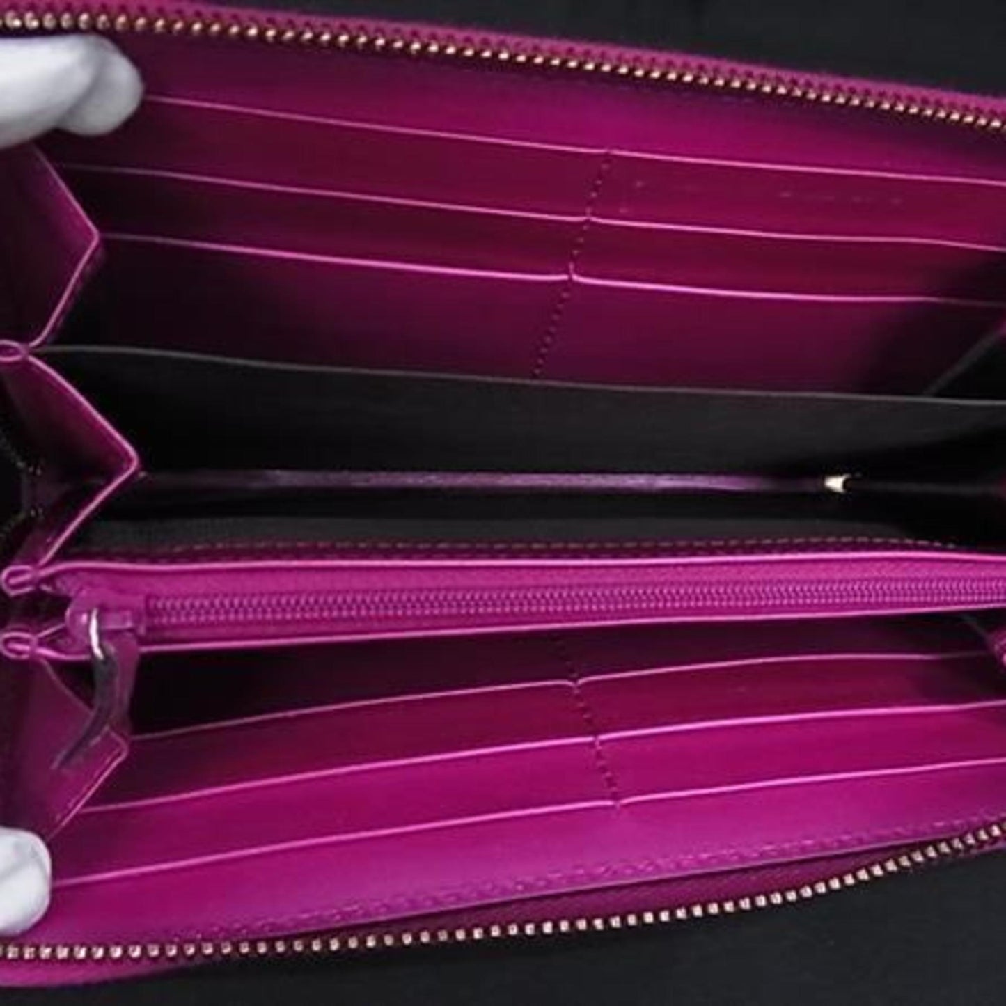 Gucci Pink Purple Patent Leather Long Wallet (Bi-Fold) ( )