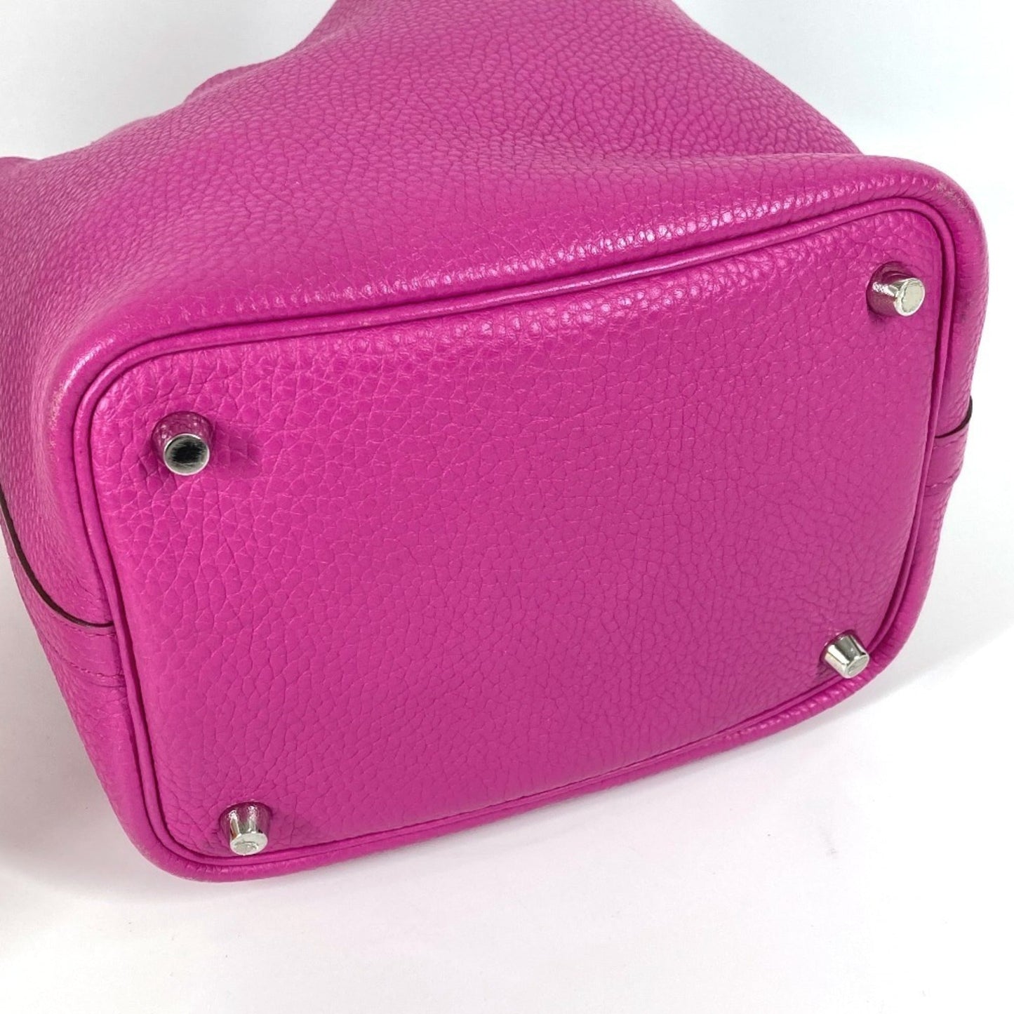 Hermes Pink Taurillon Clemence Leather Handbag Tote Bag ( )