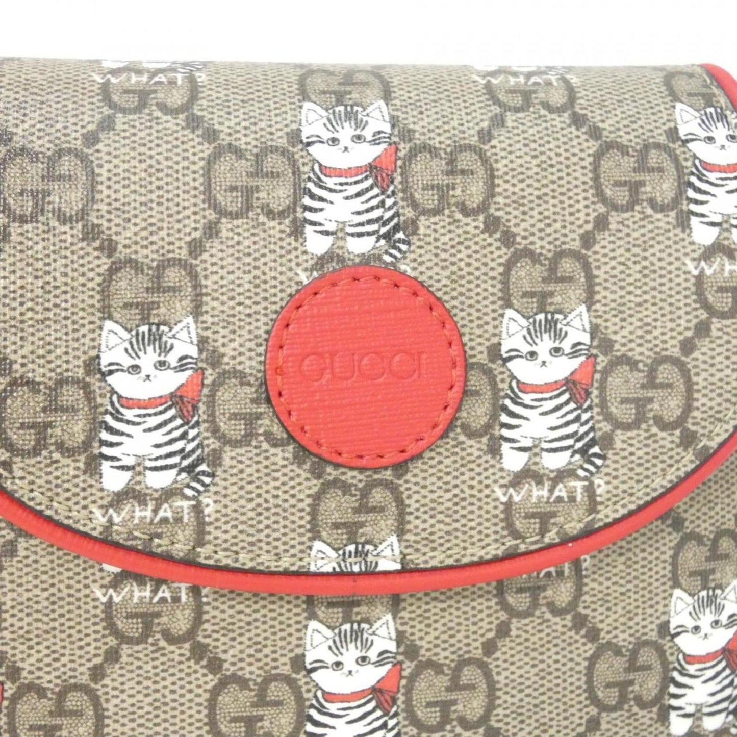 Gucci Brown Red Color Gg Supreme Canvas Shoulder Bag ( )