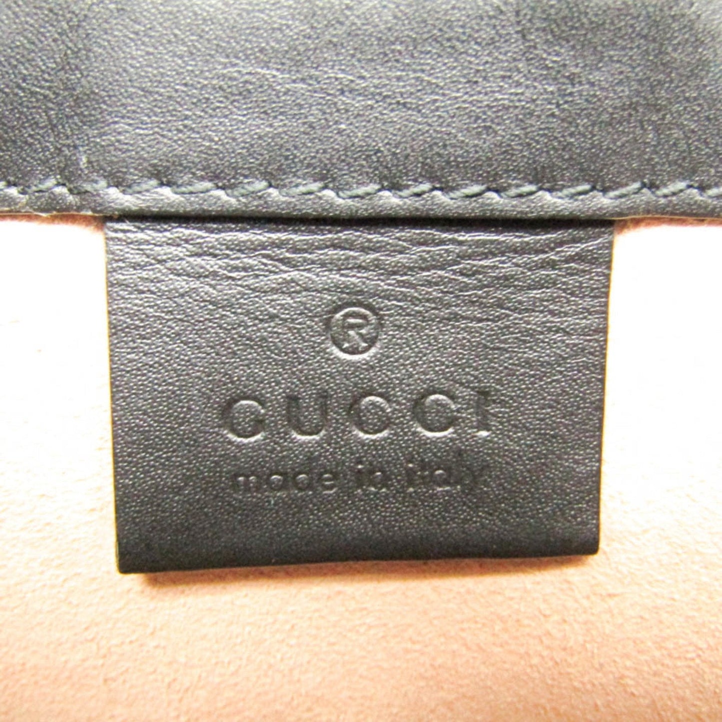 Gucci Black Navy Red Color Leather Suede Shoulder Bag ( )