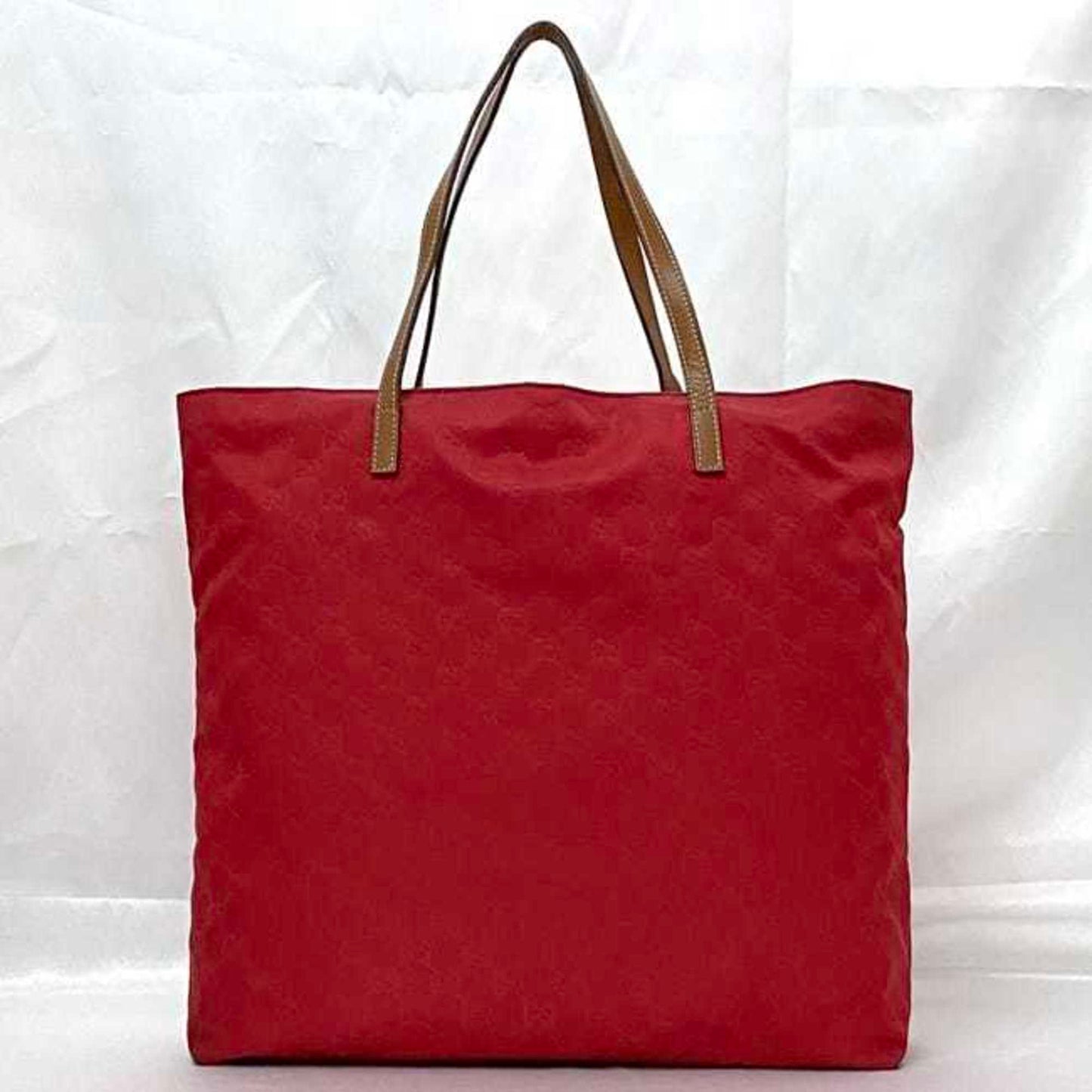 Gucci Red Color Nylon Leather Tote Bag ( )