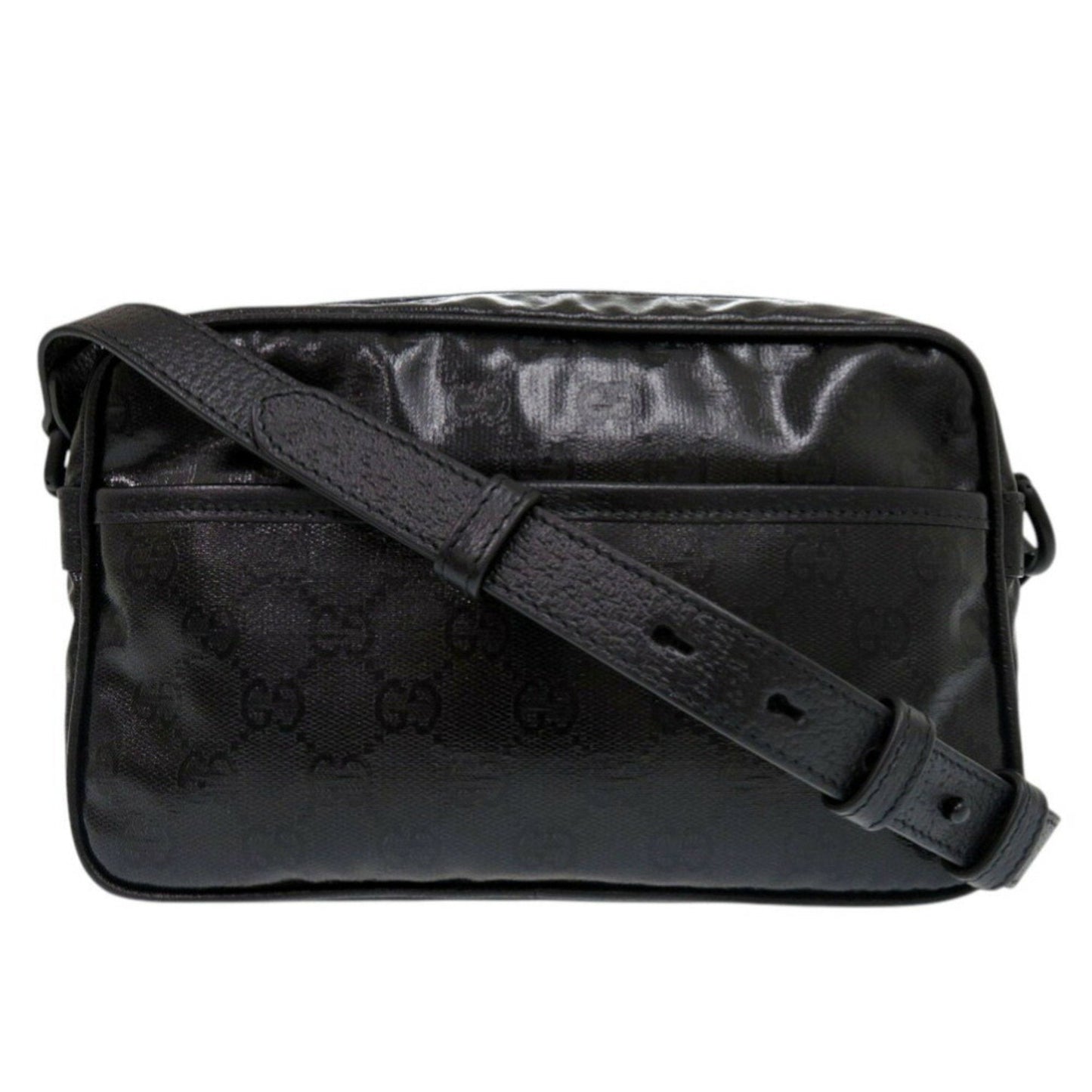 Gucci Black Gg Crystal Leather Shoulder Bag ( )