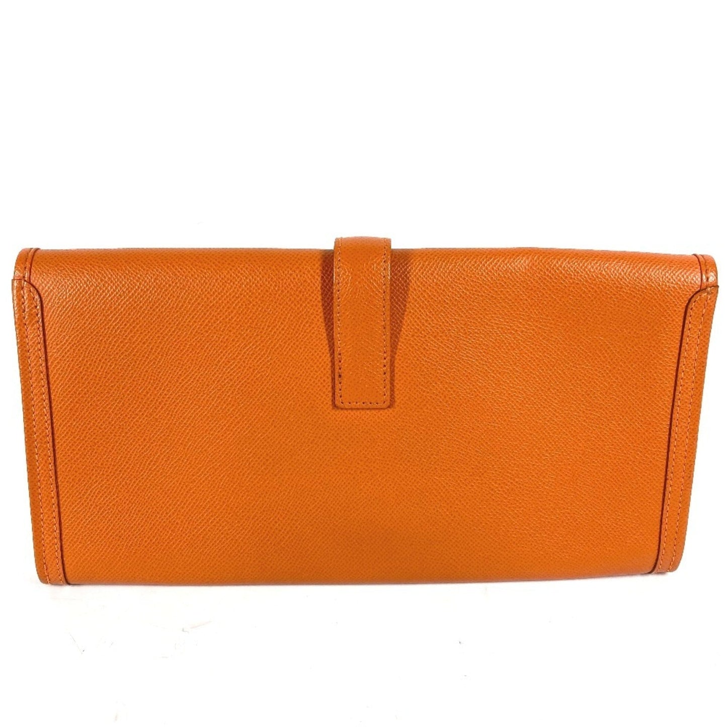 Hermes Jige Orange Epsom Leather Clutch Bag ( )