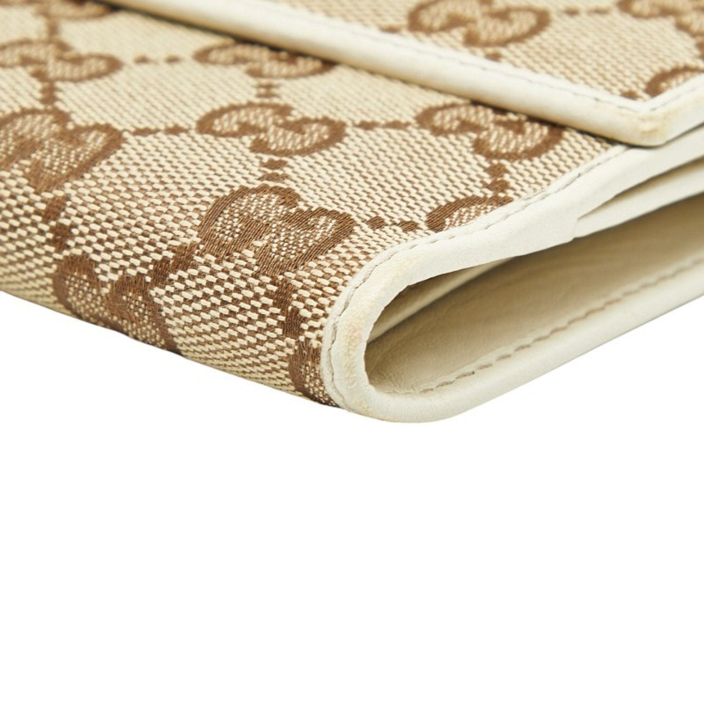 Gucci Beige Ivory Canvas Leather Wallet (Bi-Fold) ( )