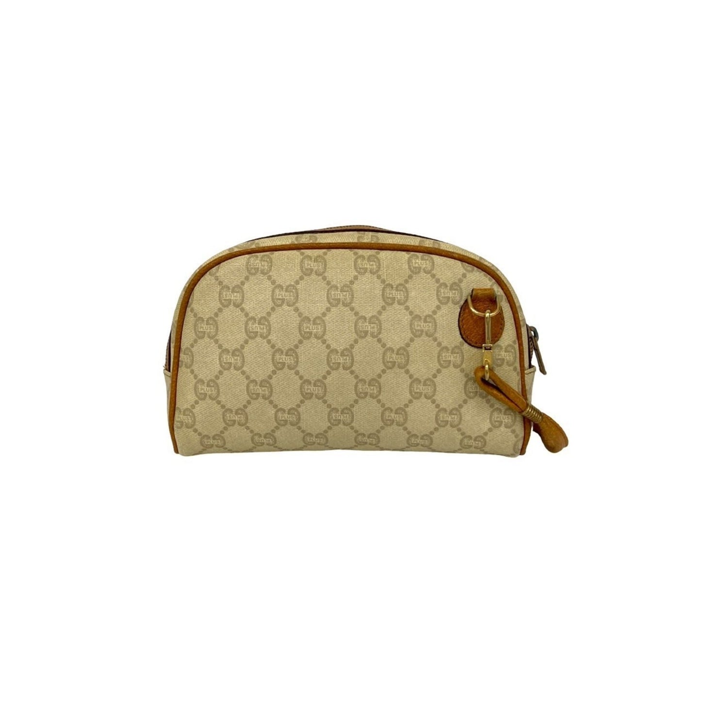 Gucci Beige Brown Leather Pvc Pochette Shoulder Bag ( )