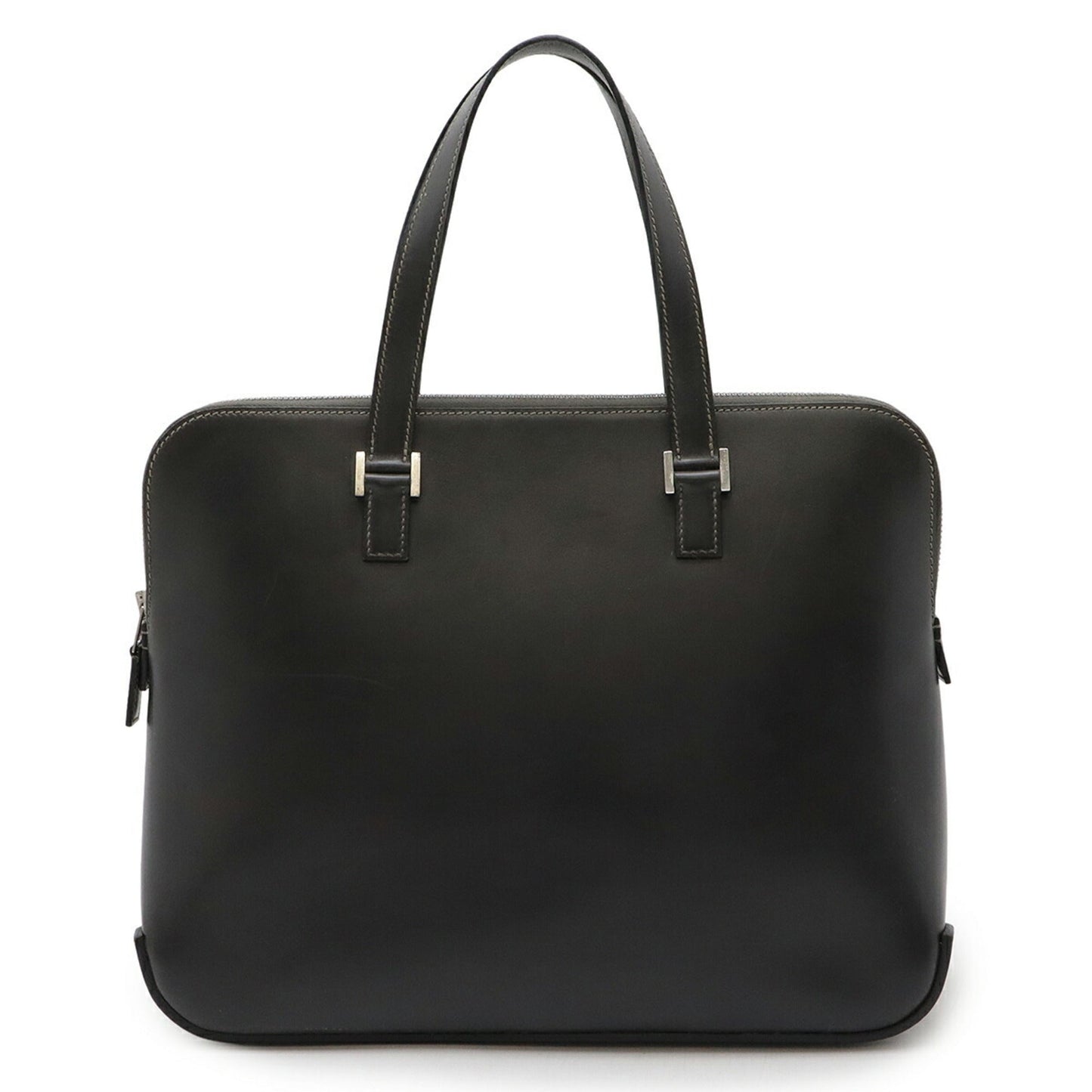 Hermes Dark Gray Box Calf Leather Handbag Tote Bag ( )