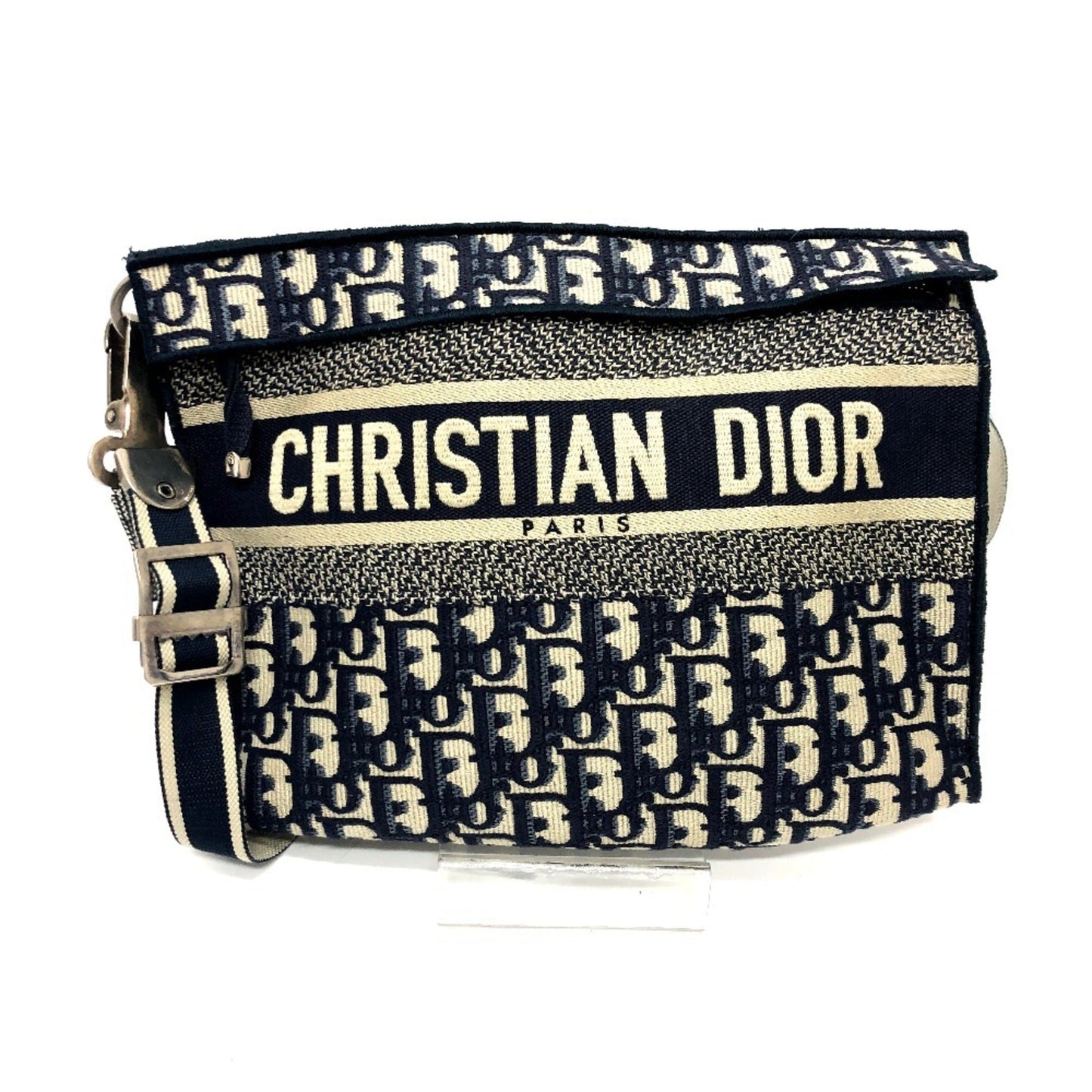 Christian Dior Navy Jacquard Shoulder Bag ()